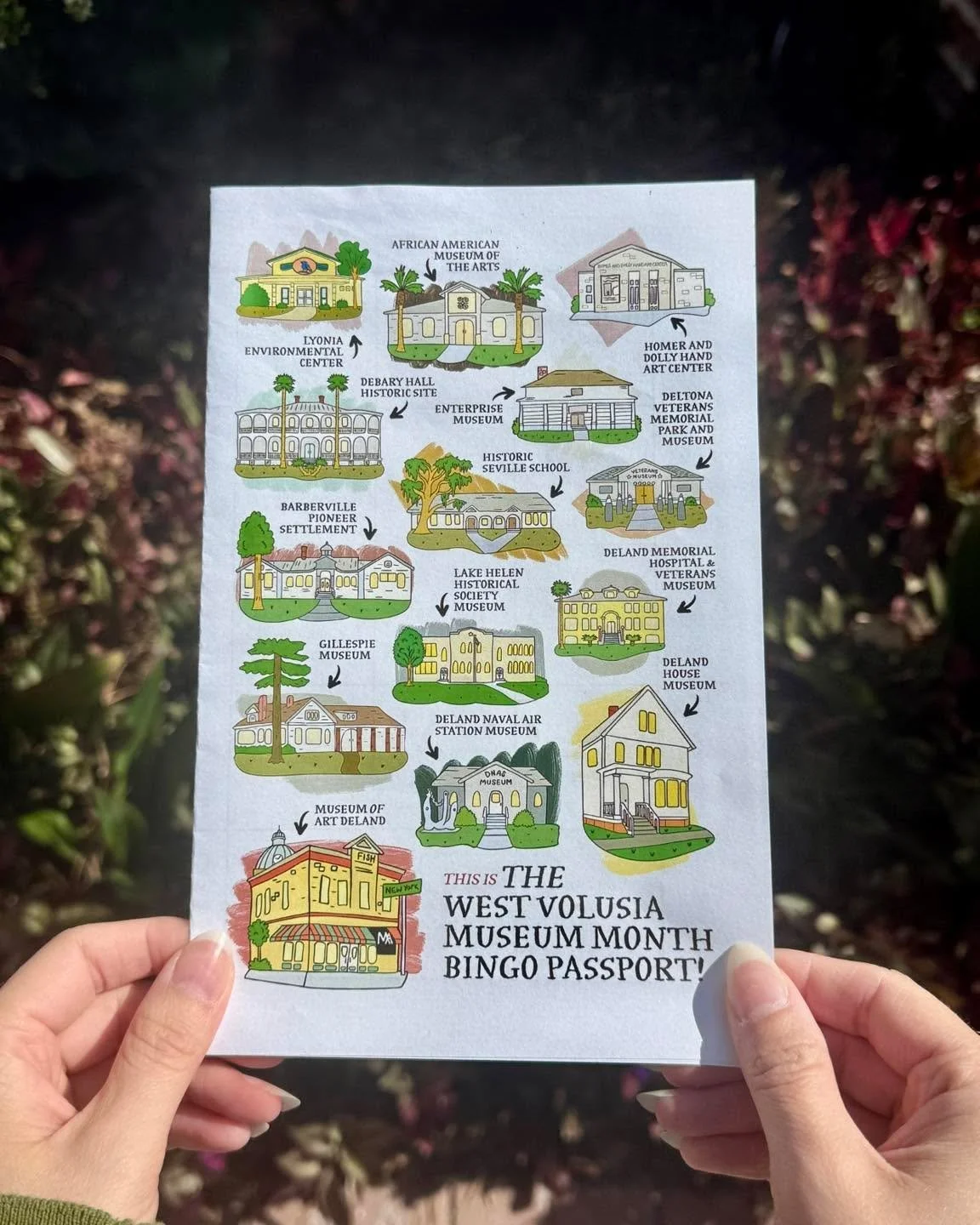 Museum Month is officially here! 🏛️✨

From now until June 5, we are celebrating 14 of West Volusia&rsquo;s museums with a month of exploration and Bingo. Grab your Museum Month Bingo Passport and start collecting stamps by visiting participating loc