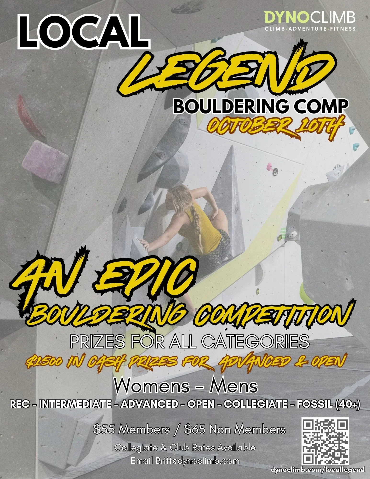 Local Legend Bouldering Competition at DynoClimb