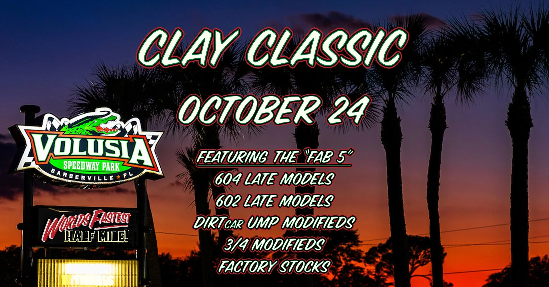 Dirtcar racing at Volusia Speedway Park