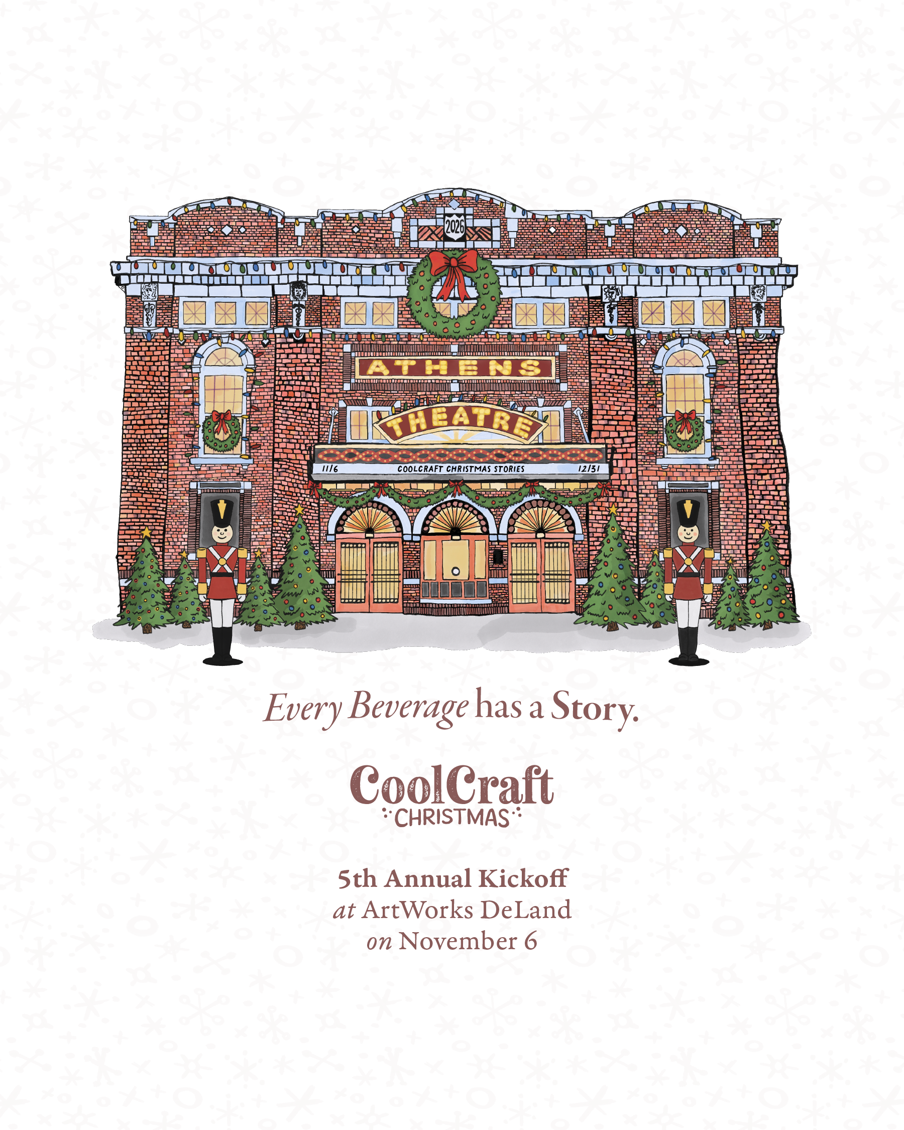 Promotional image for the CoolCraft Christmas Beverage Trail Kickoff event