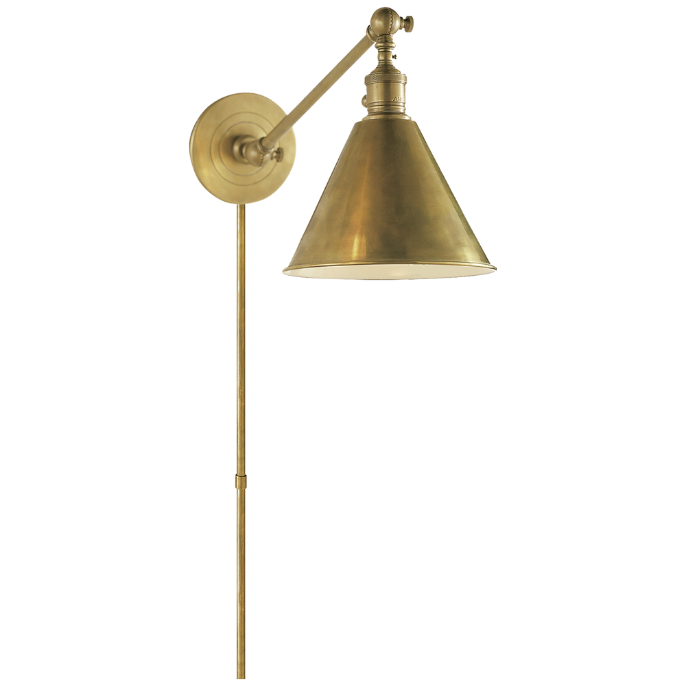 Boston Functional Single Arm Library Light in Hand-Rubbed Antique Brass —  The Curated Home