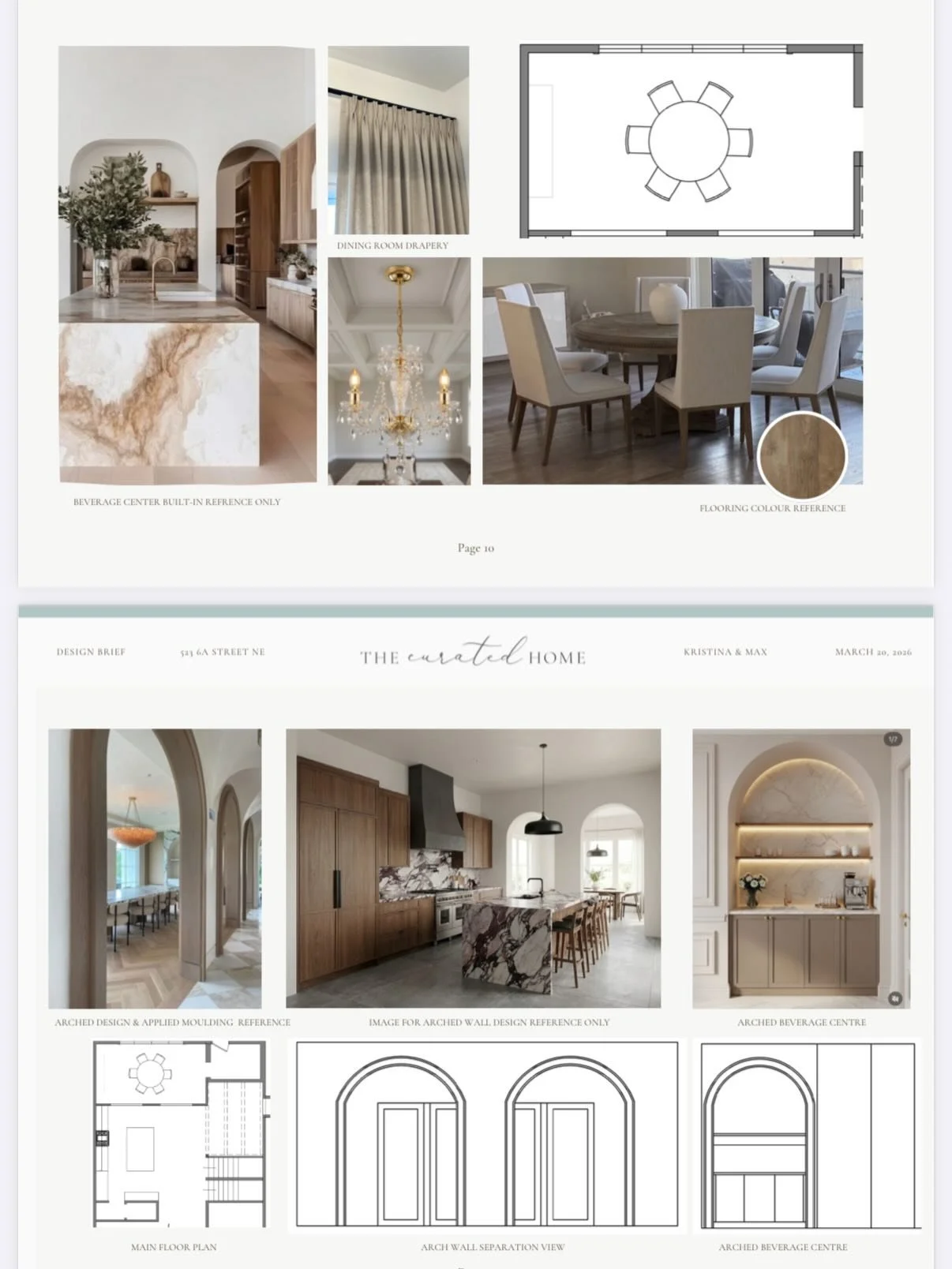 When our clients requested an arched wall to separate their kitchen and dining room, coming up with a design that honoured their wishes, while maintaining the spaciousness of their open concept main floor and all the beautiful natural light that floo