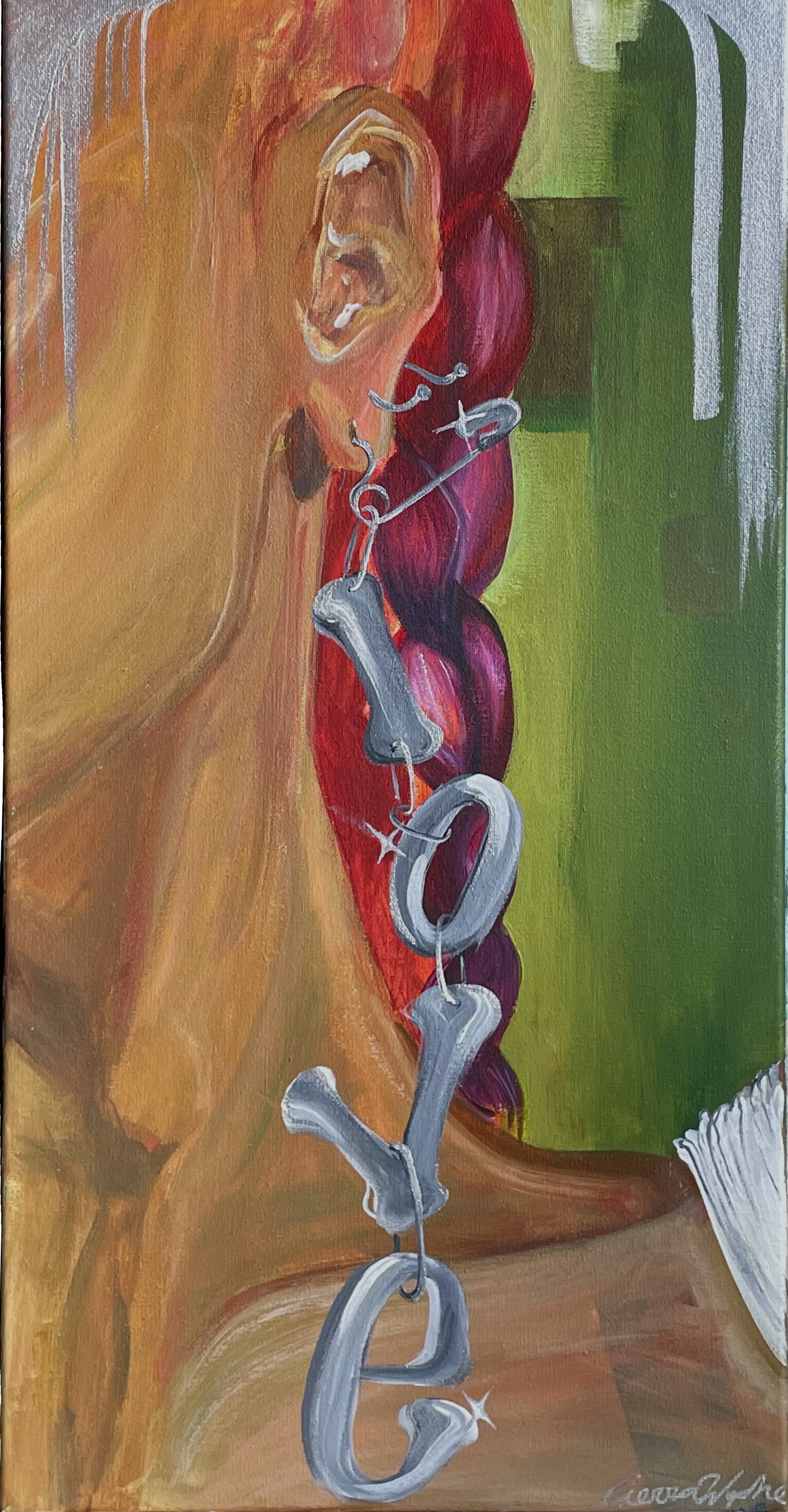 "grateful ears" / acrylic on canvas / 12in. x 24in. / 2022