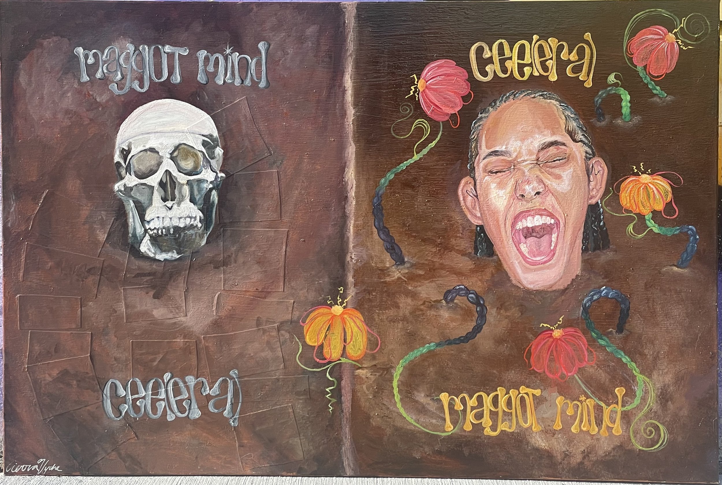 "let it out before you die cyd" / oil on canvas / 24in. x 36in. / 2022