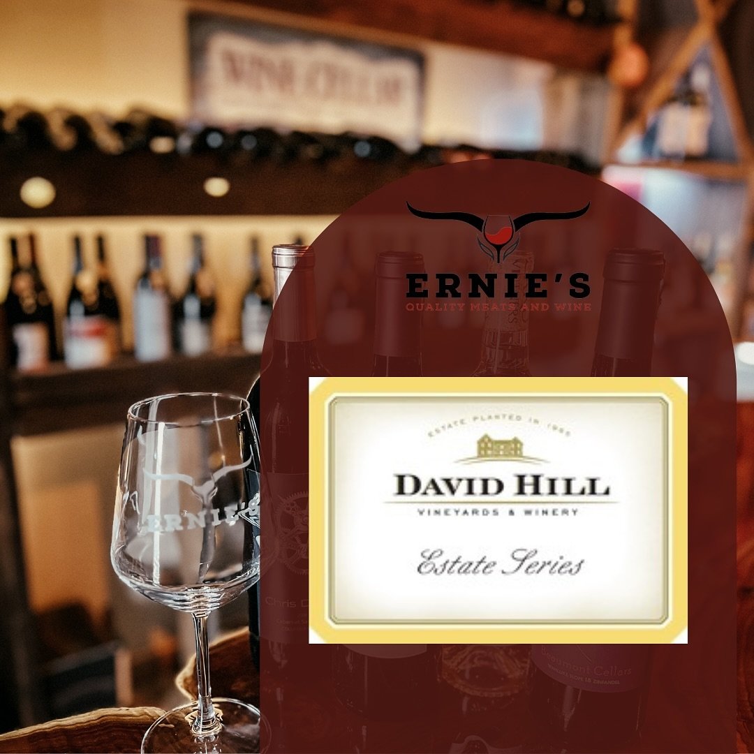 This weeks #winewednesday will be featuring @davidhillwinery 🍷 Come down and enjoy our patio and a tasting of their estate rose, estate pinot noir, and the farmhouse red. We will see you Wednesday from 4-7. #erniesqualitymeatsandwine