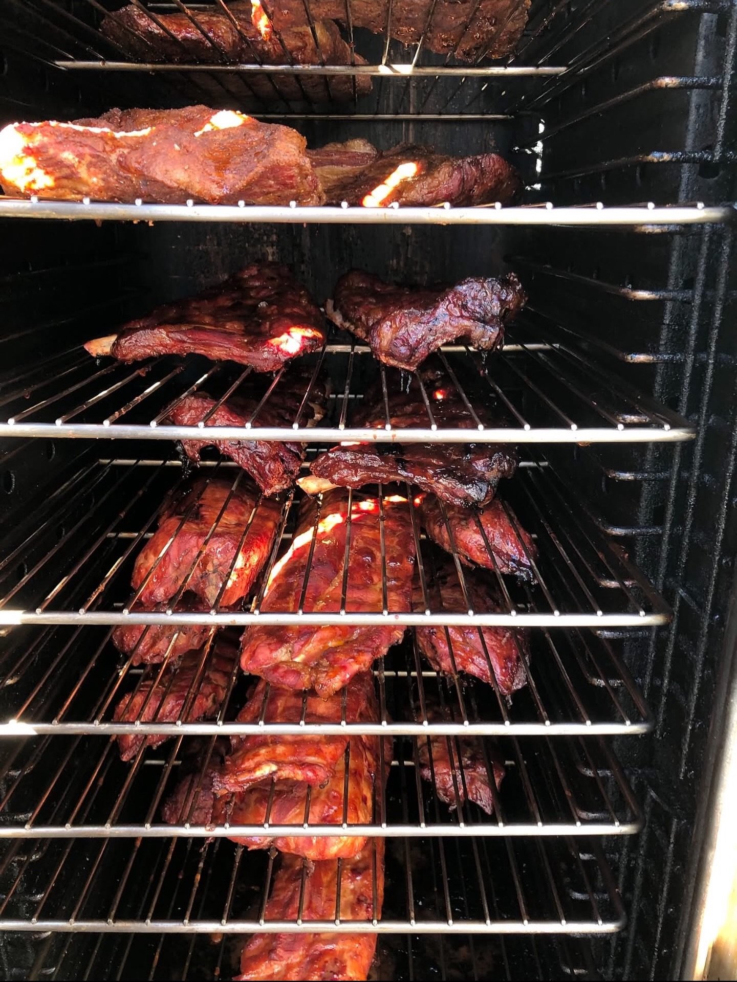 We&rsquo;re back with the smoker firing up this morning. Nothing better than a cool fall morning and the smell of smoked brisket and babybacks to fill the air.

Babybacks off at noon and brisket at 3.