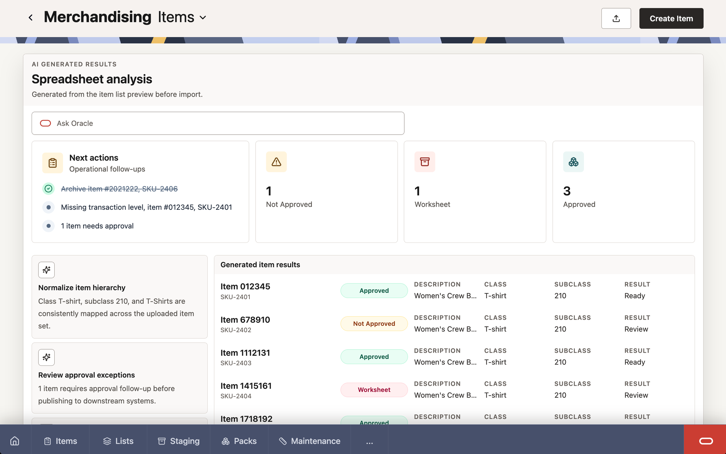 Item Management AI Assist