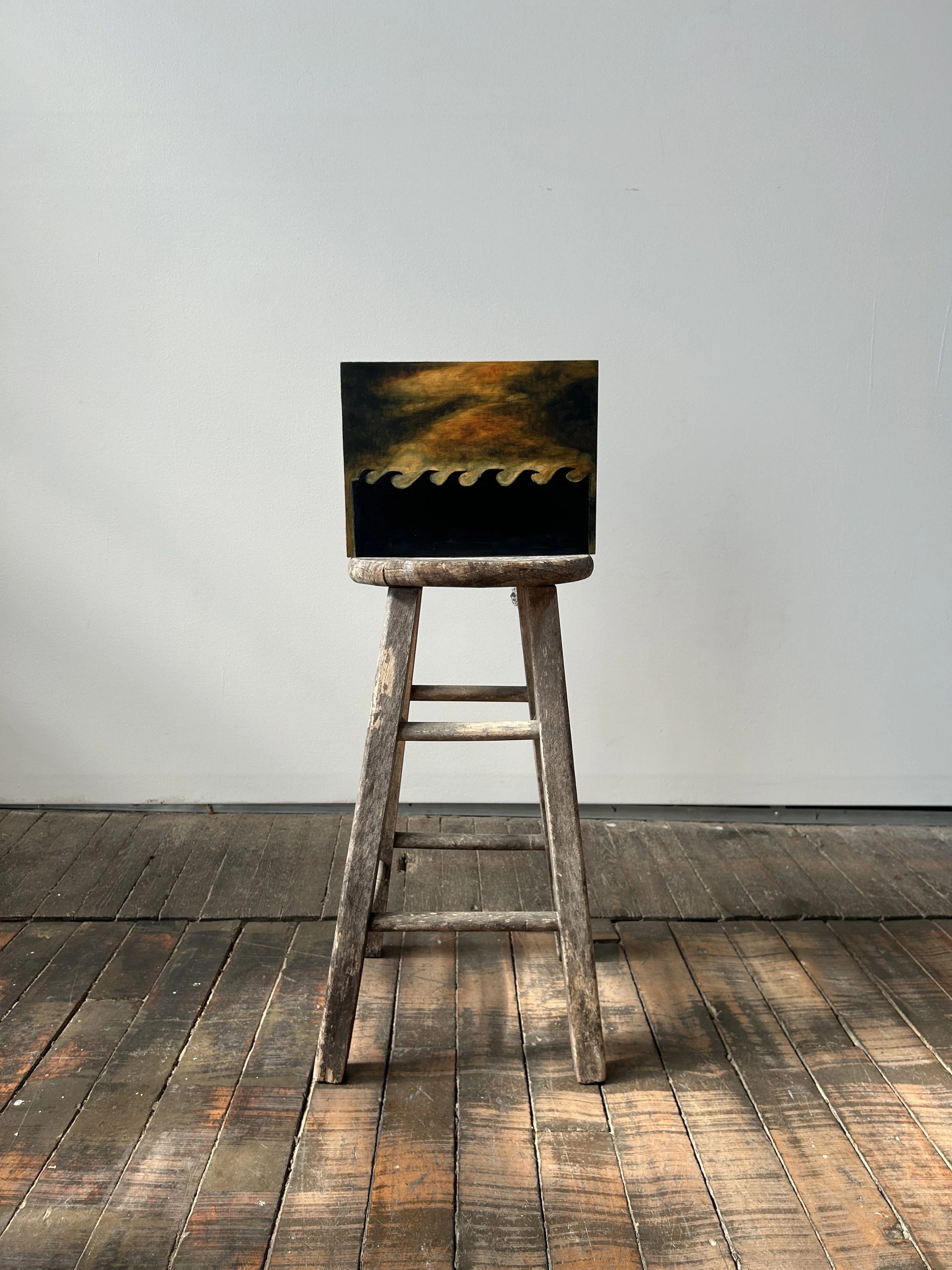 Turbulent Waves 2, Oil on wood