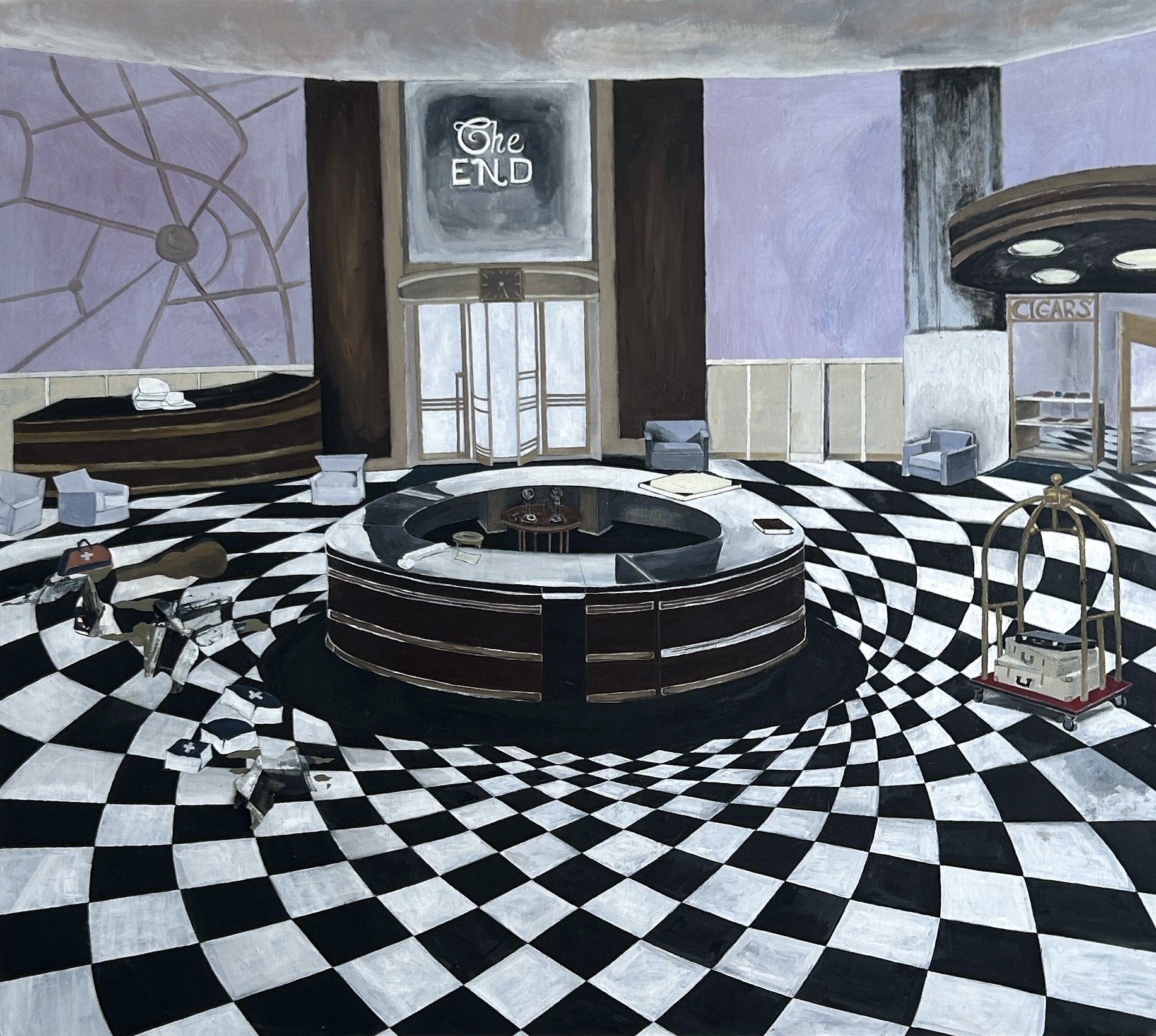 The Grand Hotel, Oil on wood