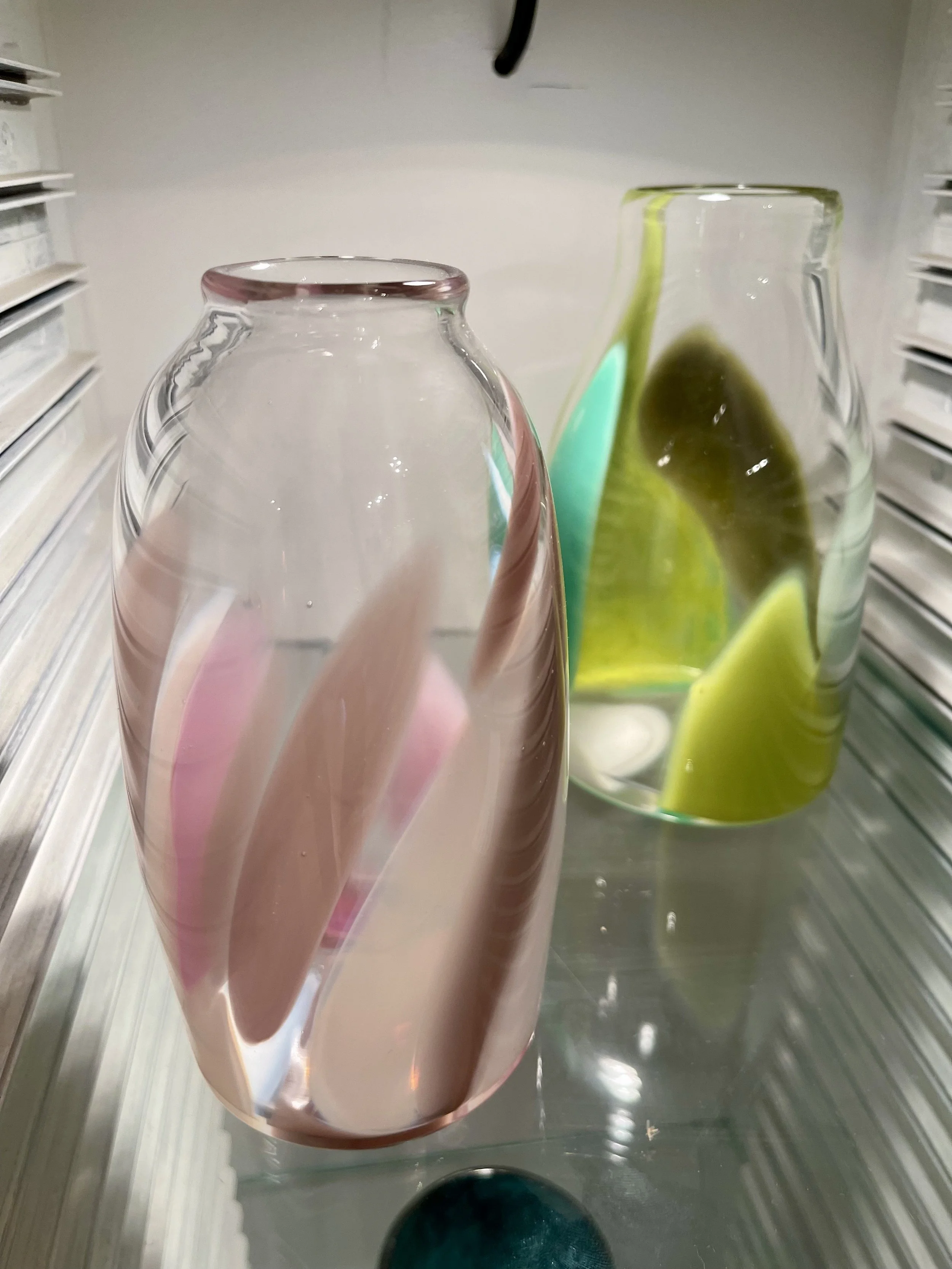 Painter's Palette Vase  $125ea. Artist: Racheal Ramming.