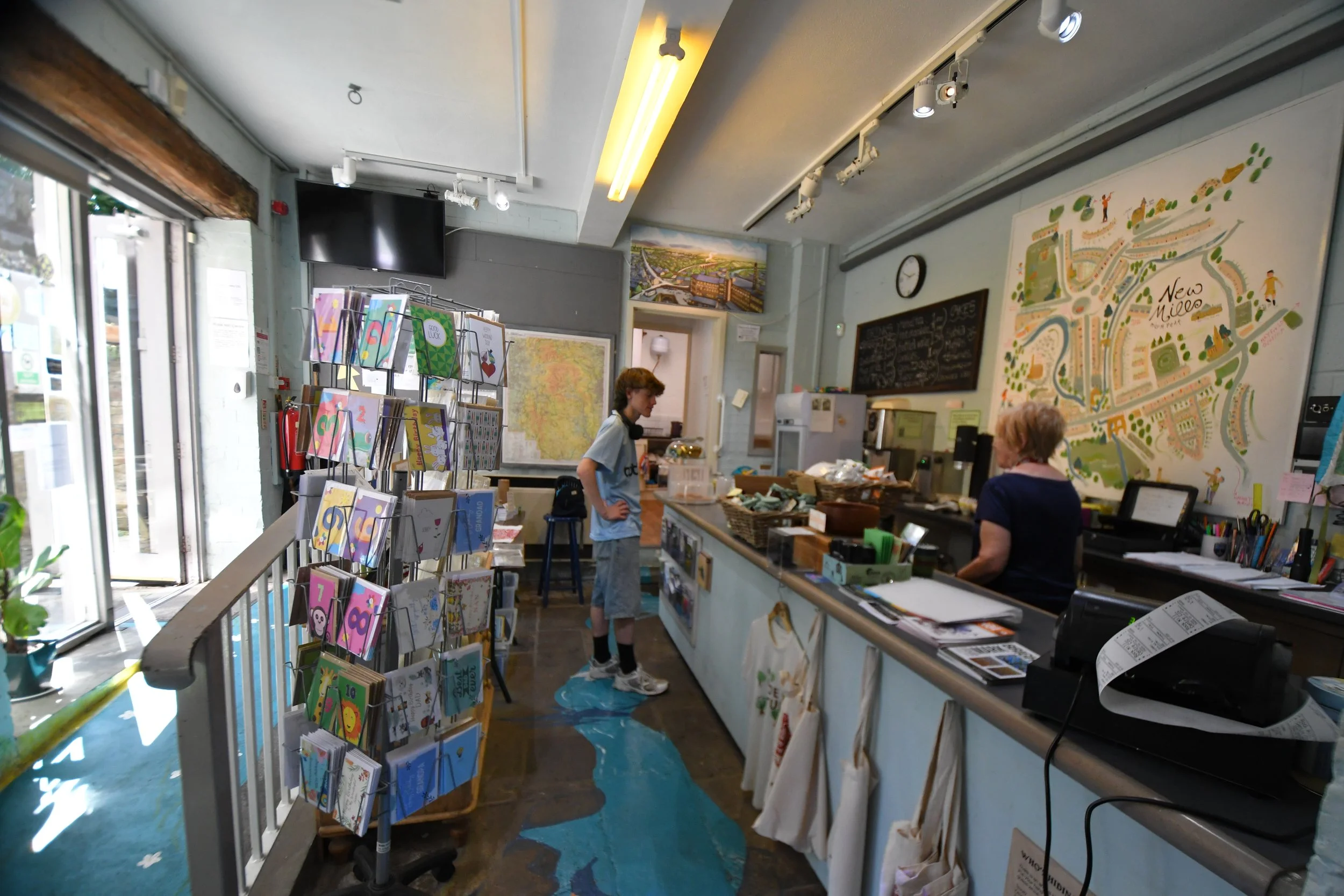 Welcome counter reception mural 