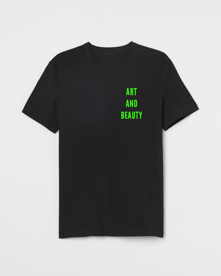Art and Beauty T-Shirt - Black & Neon Green