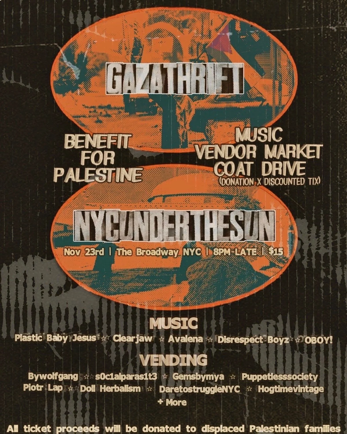 Benefit Show & Market for Palestine ft. Plastic Baby Jesus, Clearjaw + more