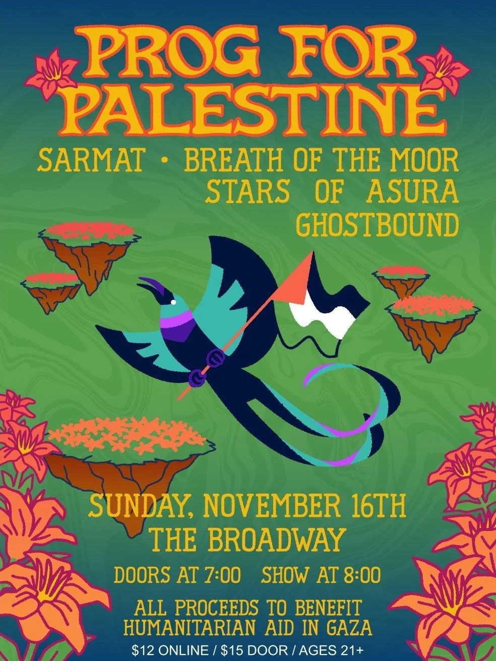 Prog for Palestine Benefit | Sarmat, Breath of the Moor, Stars of Asura + Ghostbound