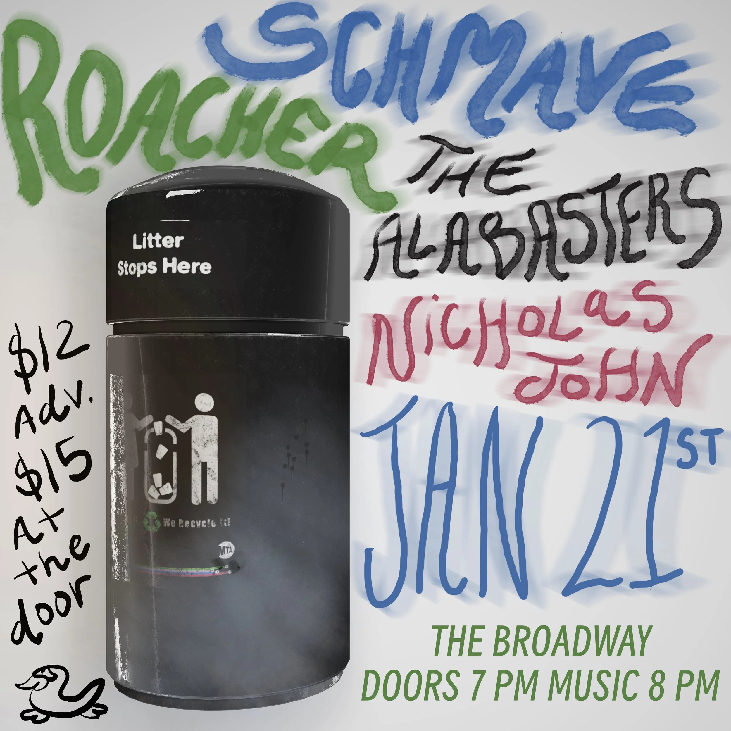 Schmave w/ The Alabasters, Nicholas John + Roacher