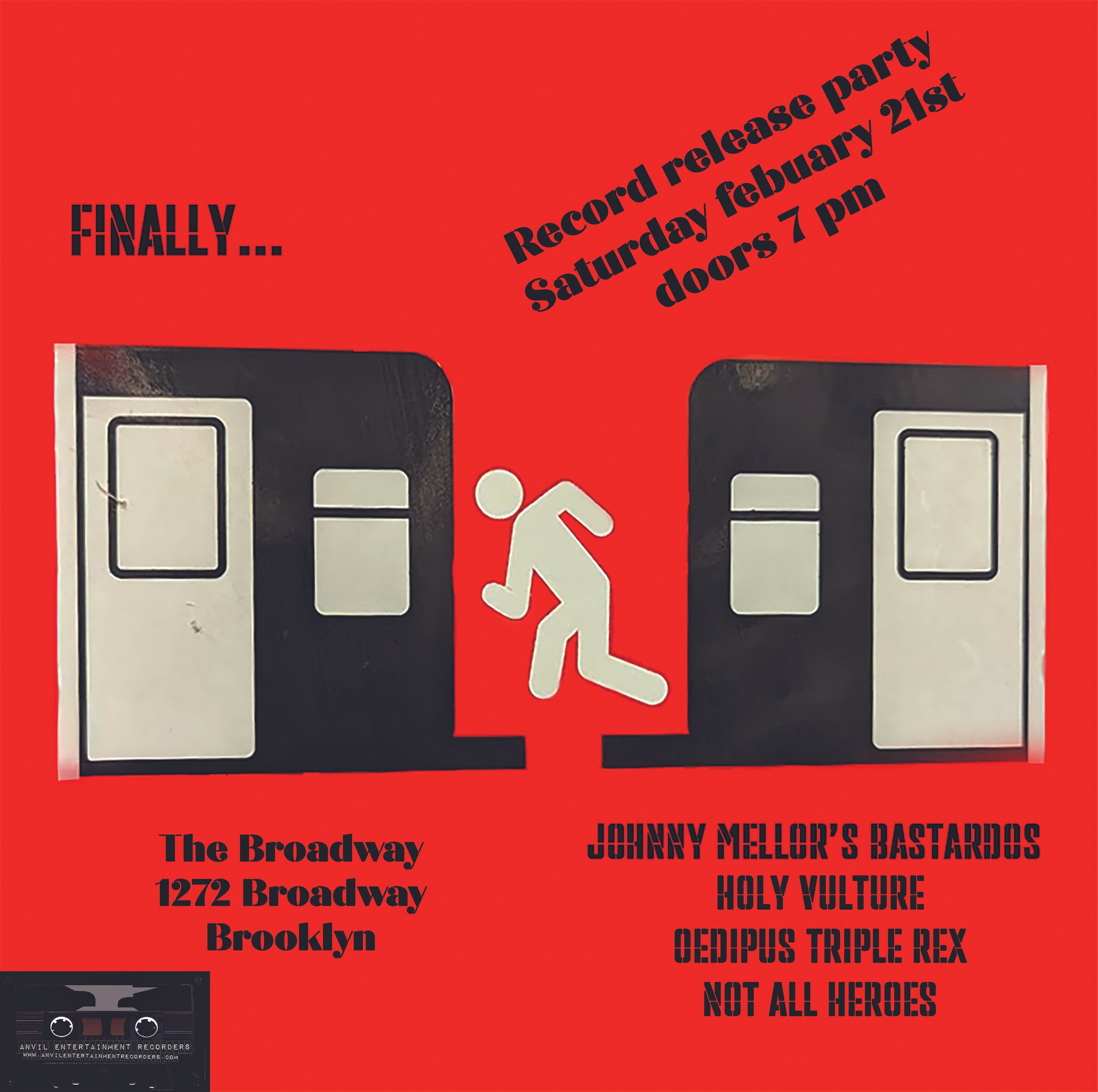Johnny Mellor’s Bastardos Record Release Party w/ Holy Vulture, Not All Heroes, Everstill + Oedipus Triple Rex