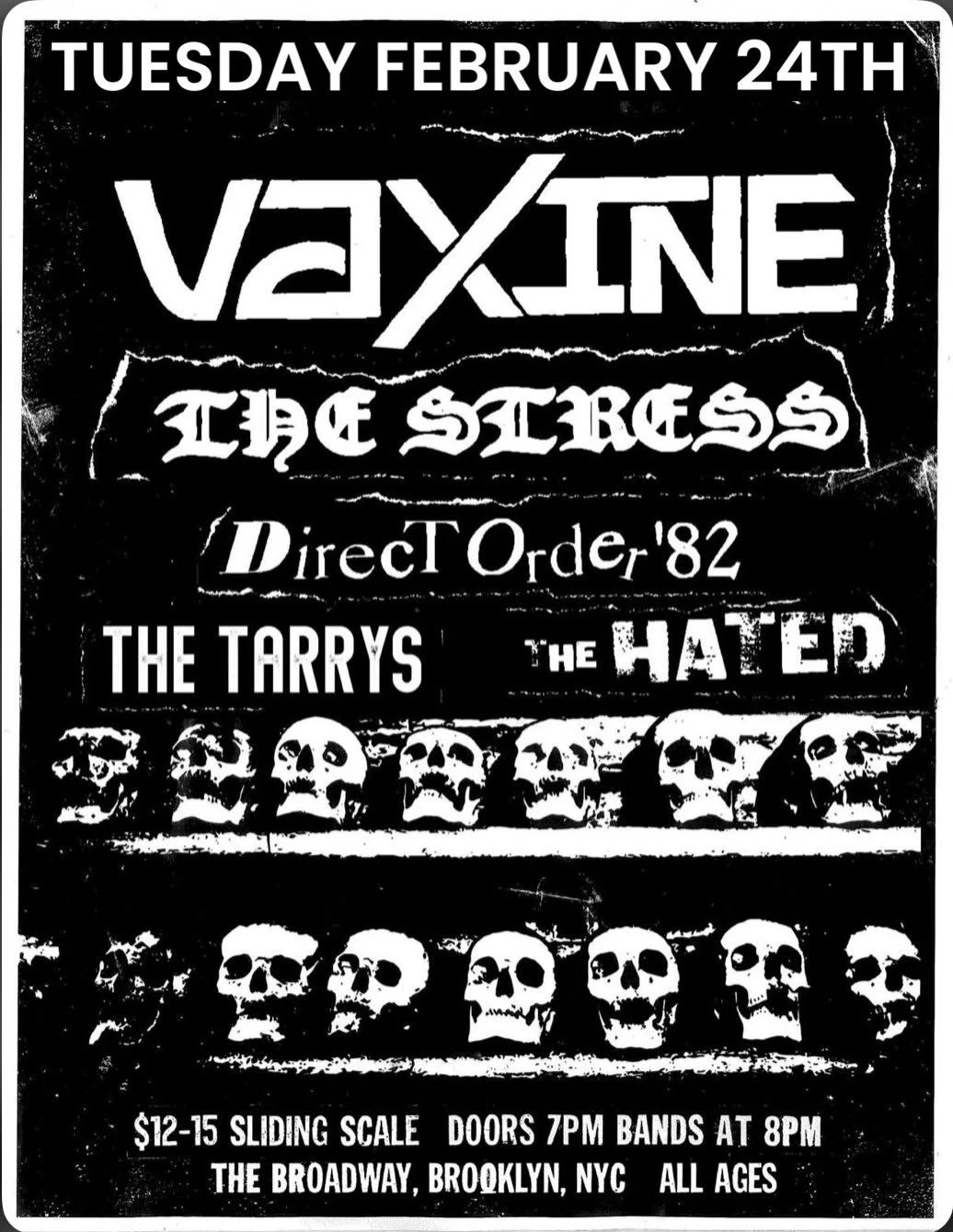 Vaxine w/ The Stress, Direct Order '82, The Tarrys + The Hated