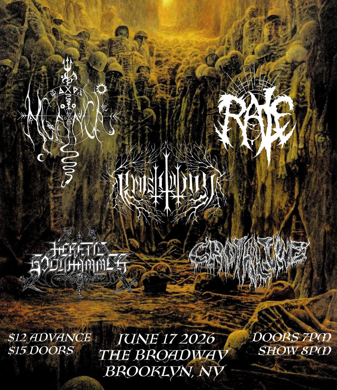 Prostitution w/ Rale, Nganda, Heretic Bodyhammer, + Crotaline