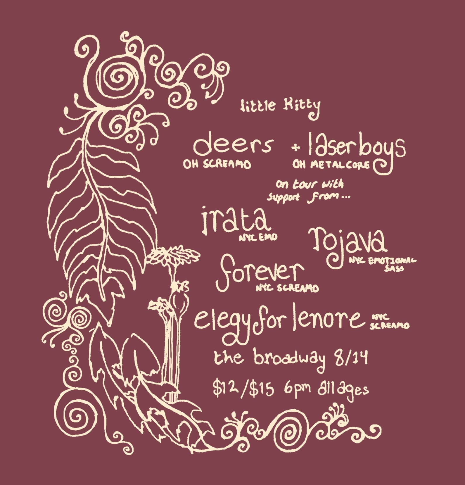 deers, laserboys, irata, rojava, riva mae + elegyforlenore