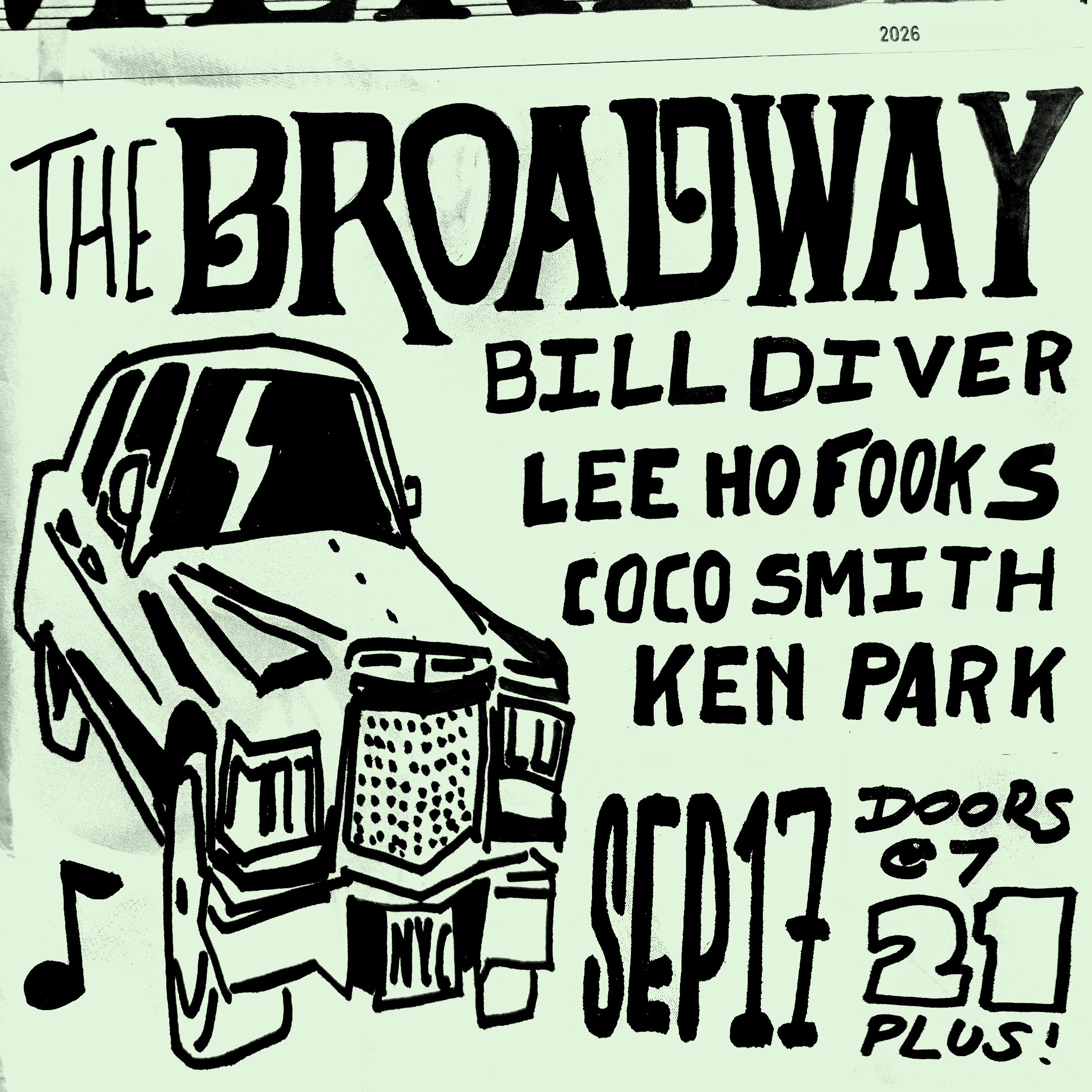 Bill Diver w/ Lee Ho Fooks, Coco Smith + Ken Park