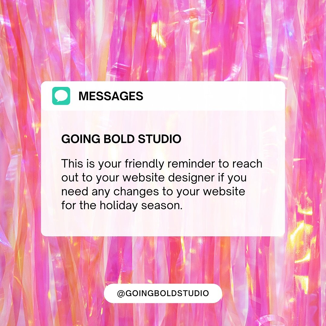 👀 It&rsquo;s that time of the year! If you need edits to your website for Q4 or even prepping for Q1 in 2025, now is the time to reach out to your designer and get on their cal! 

Those edits could be&hellip;
👩🏼&zwj;💻Updating or prepping creative