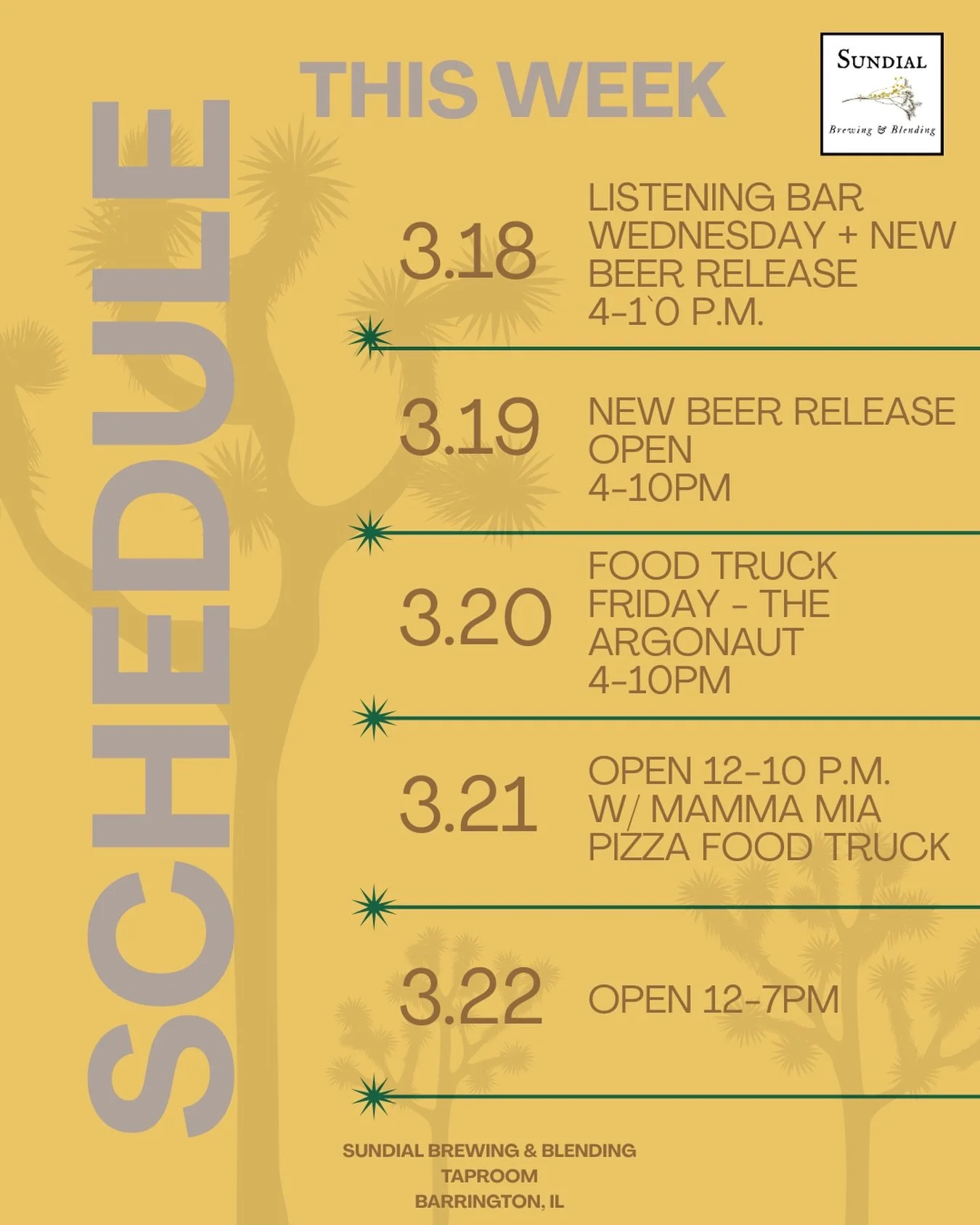 Join us this week for some new beers, food trucks and hopefully a little return of spring! 

See you soon, cheers! 🍻