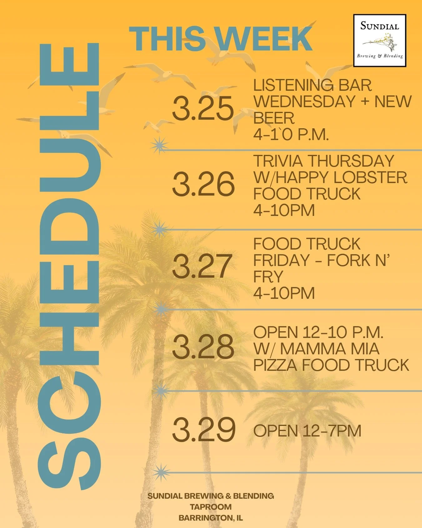 New beer, trivia and plenty of food trucks this week!

See you soon! 🍻