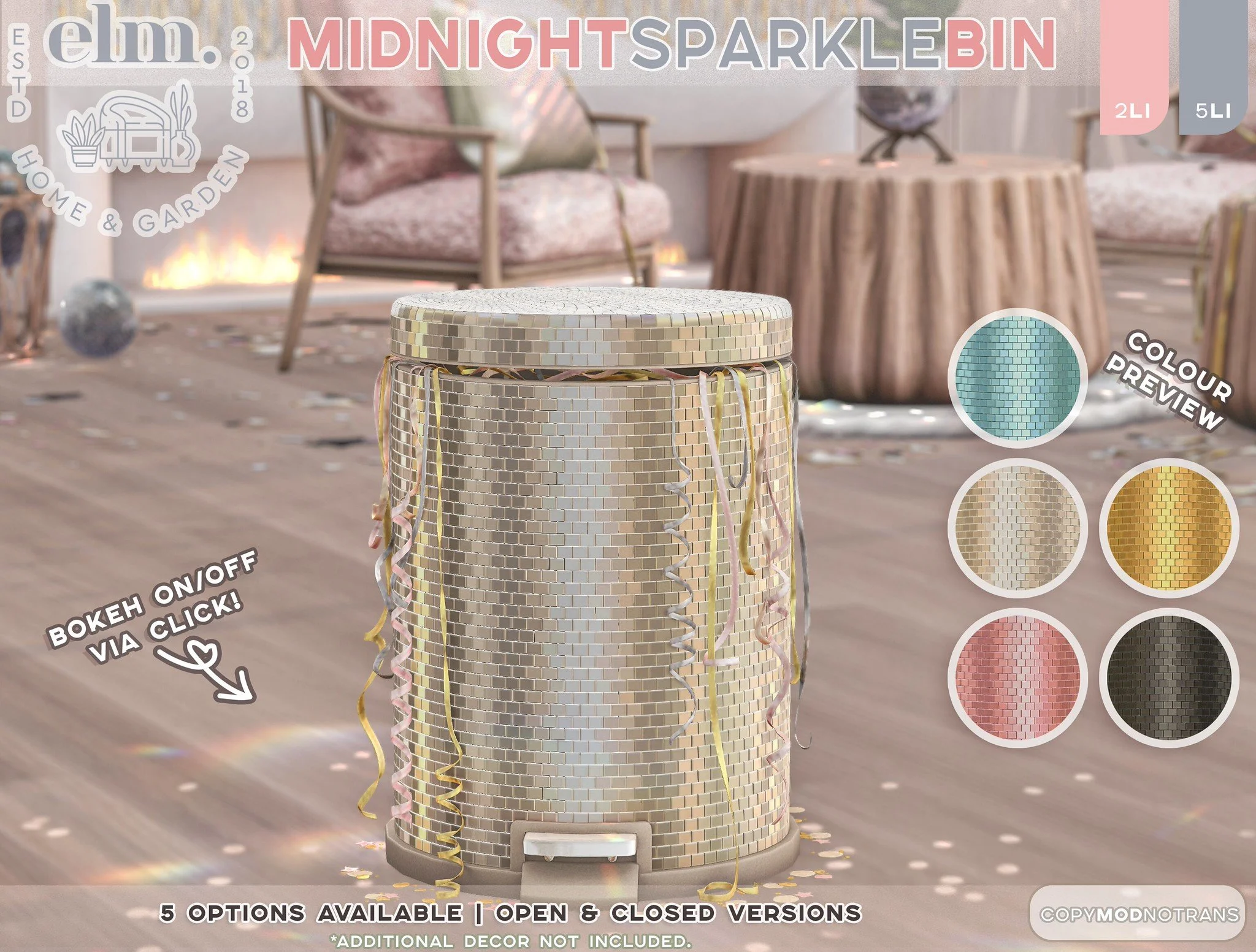 Elm Midnight Sparkle Bin