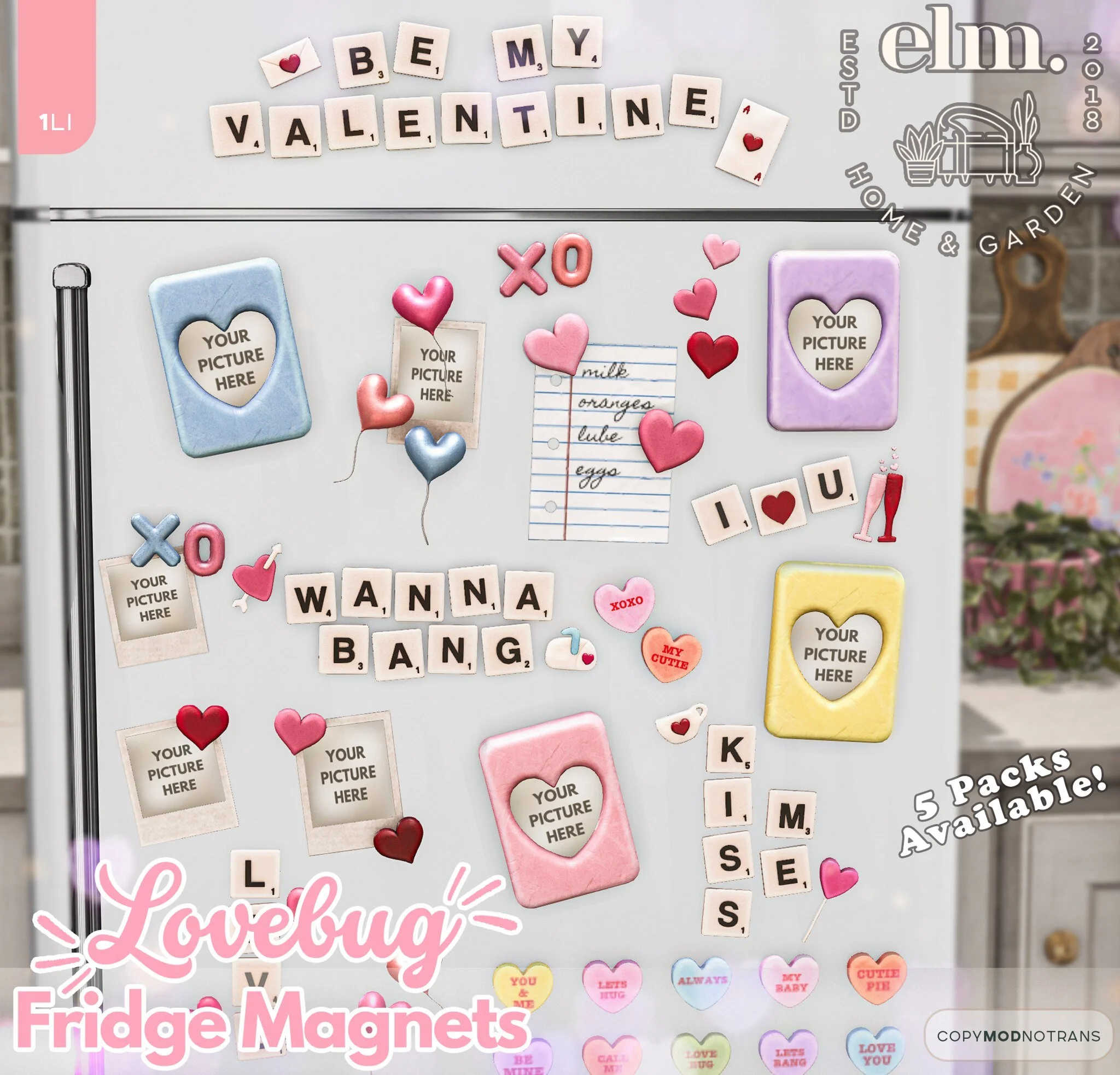 Elm. Lovebug Fridge Magnets