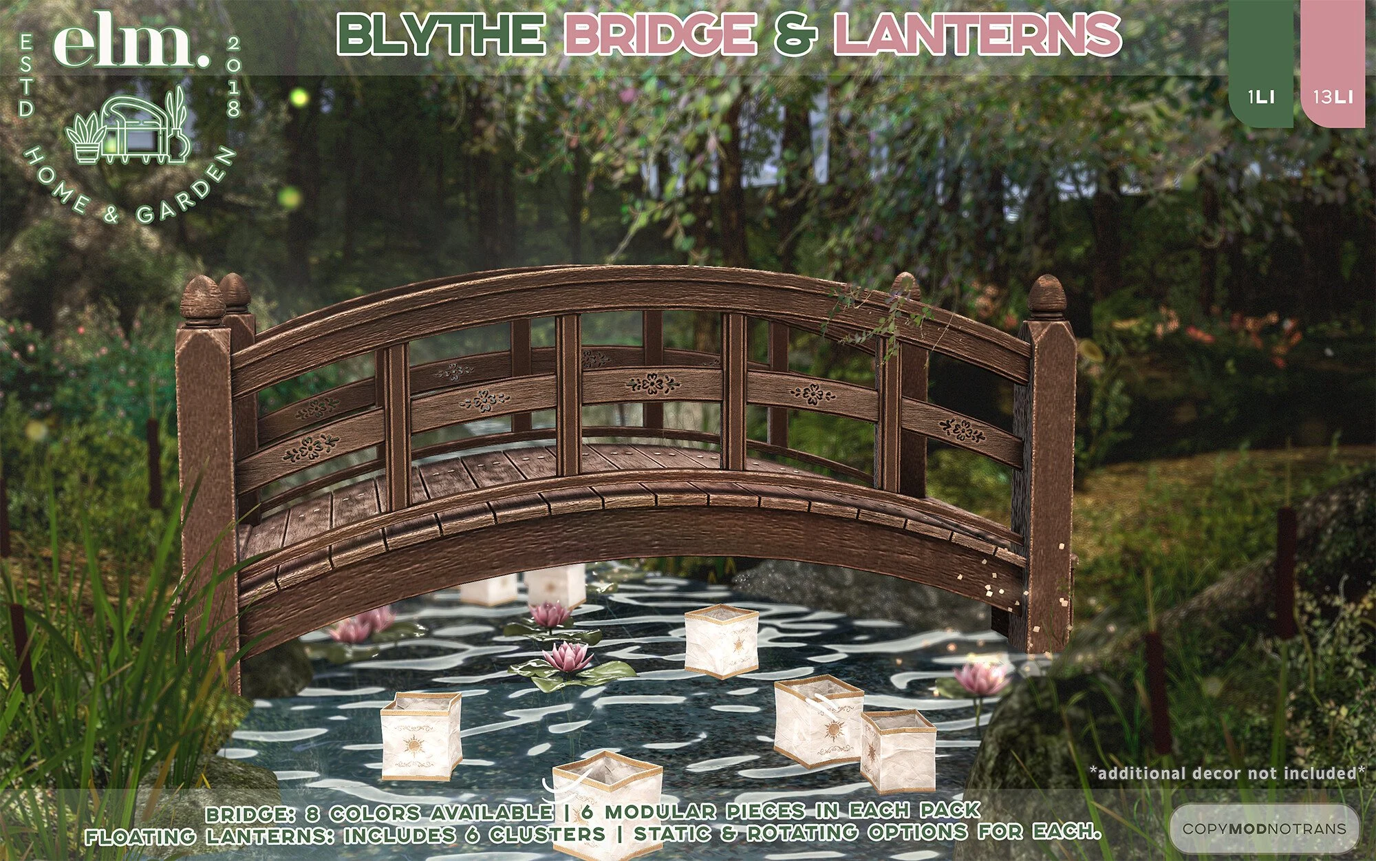 Elm. Blythe Bridge & Lanterns
