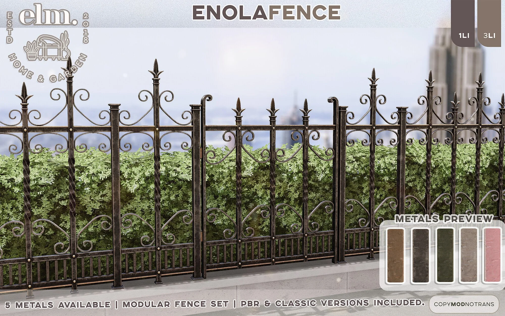 Elm. Enola Fence