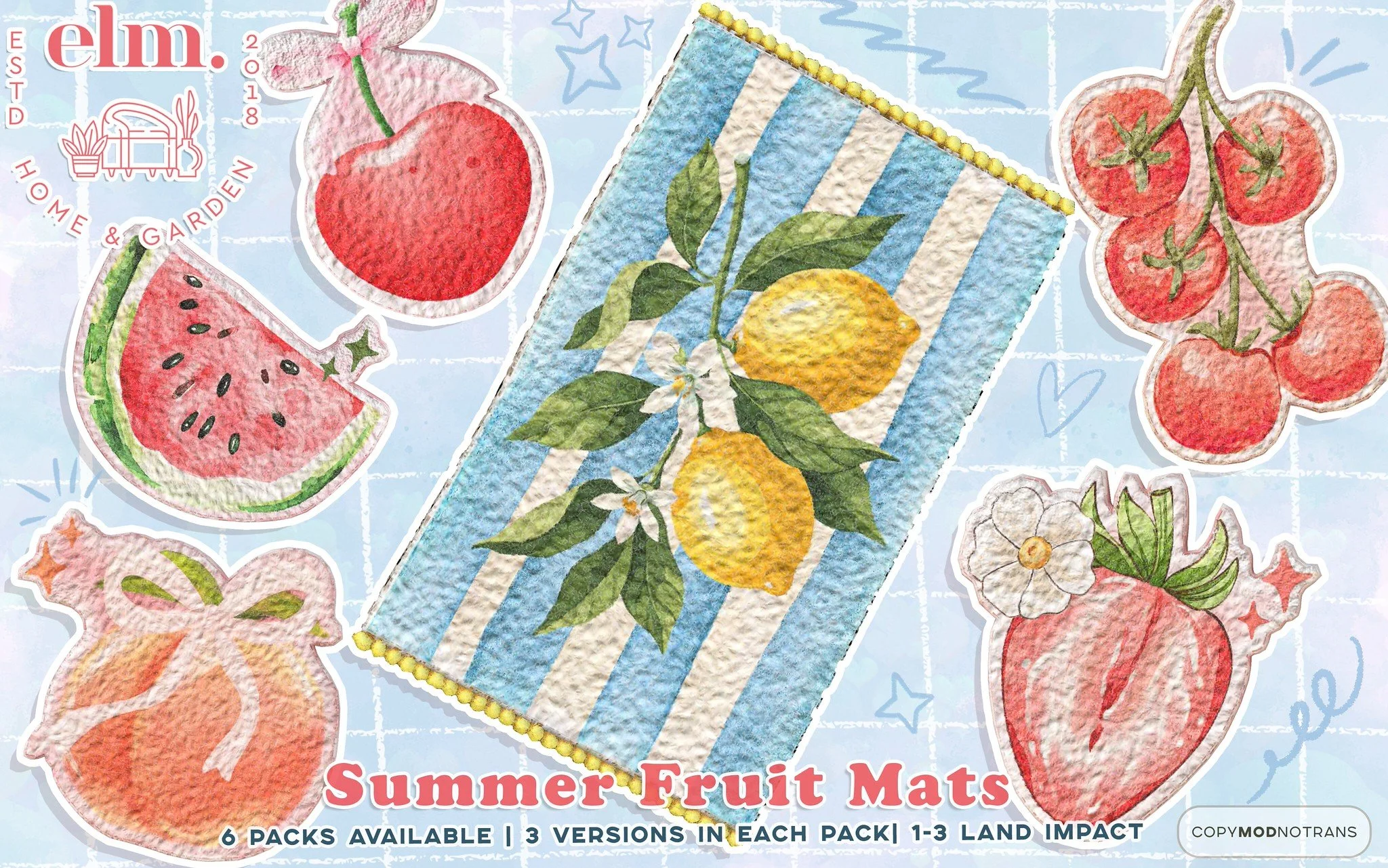 Elm. Summer Fruit Mats