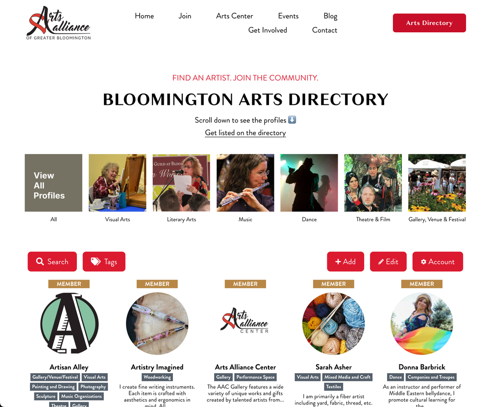 Bloomington Arts Directory