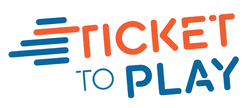 Blue and red Logo for the ticket to play programme