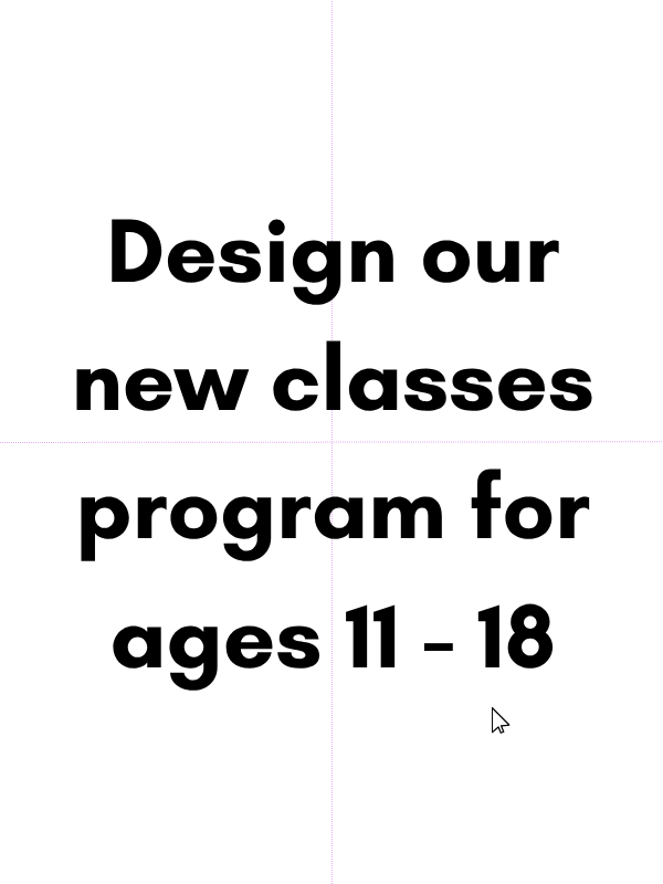 Red background with black dashed border, text reading 'Circus Classes Forum' and 'For 11-25 year olds', a black mouse pointer in the centre