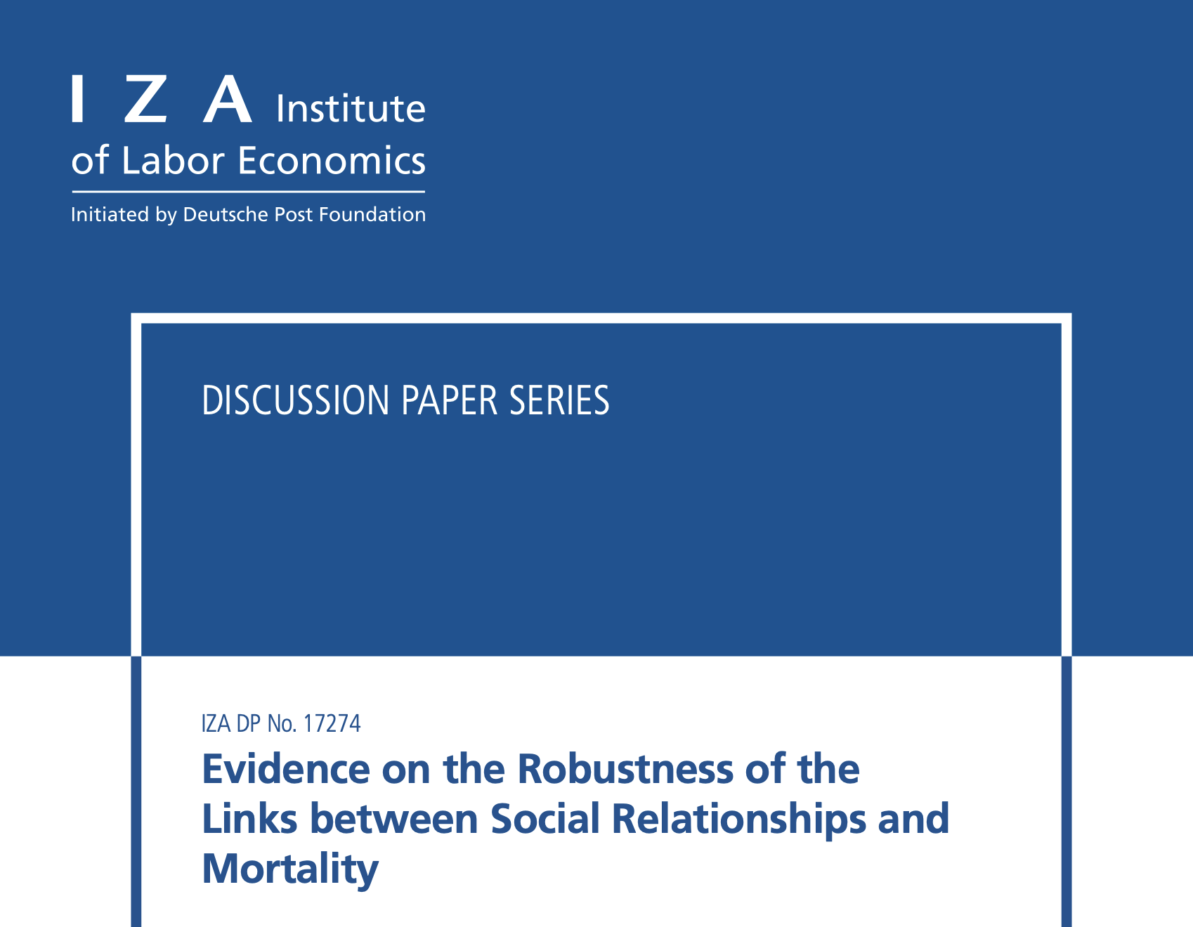 Evidence on the Robustness of the Links between Social Relationships and Mortality