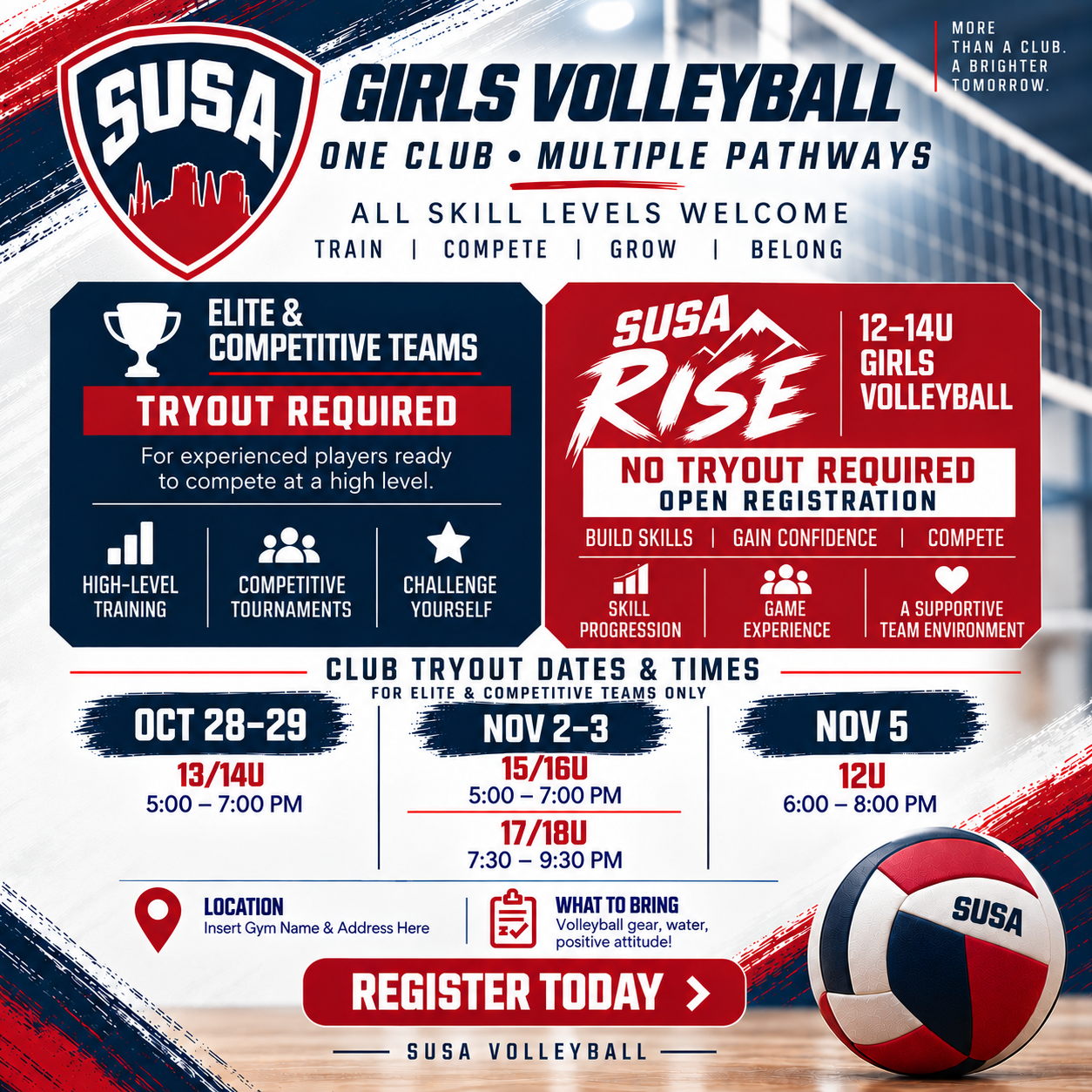 SUSA Club Volleyball Tryouts