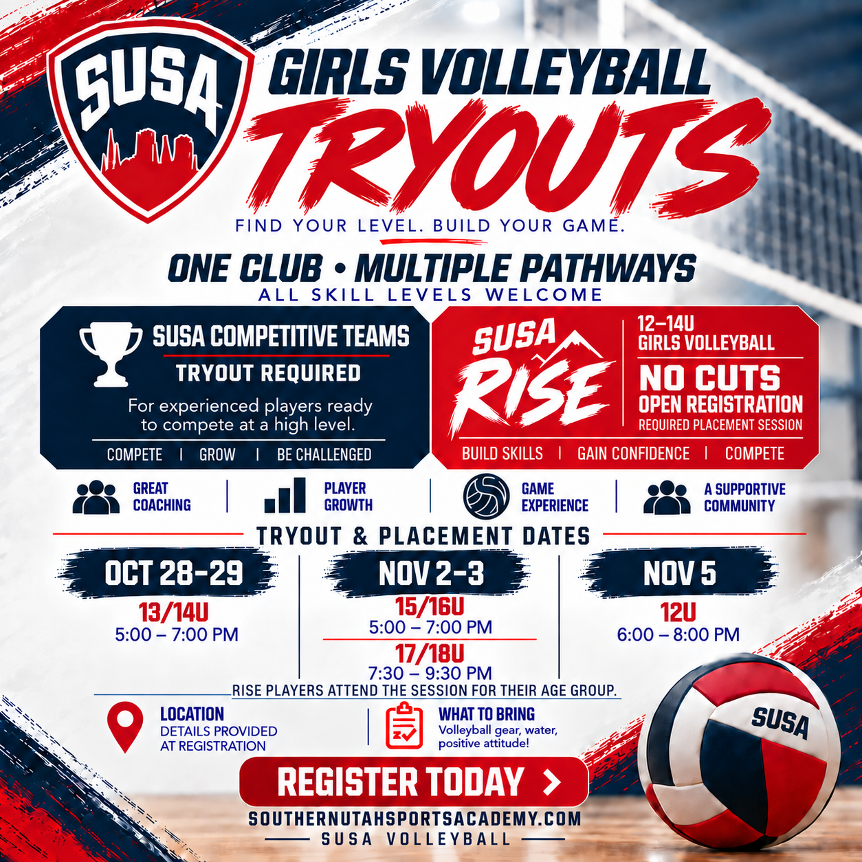 SUSA Club Volleyball Tryouts