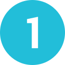 A blue circular icon with the number 1 in white