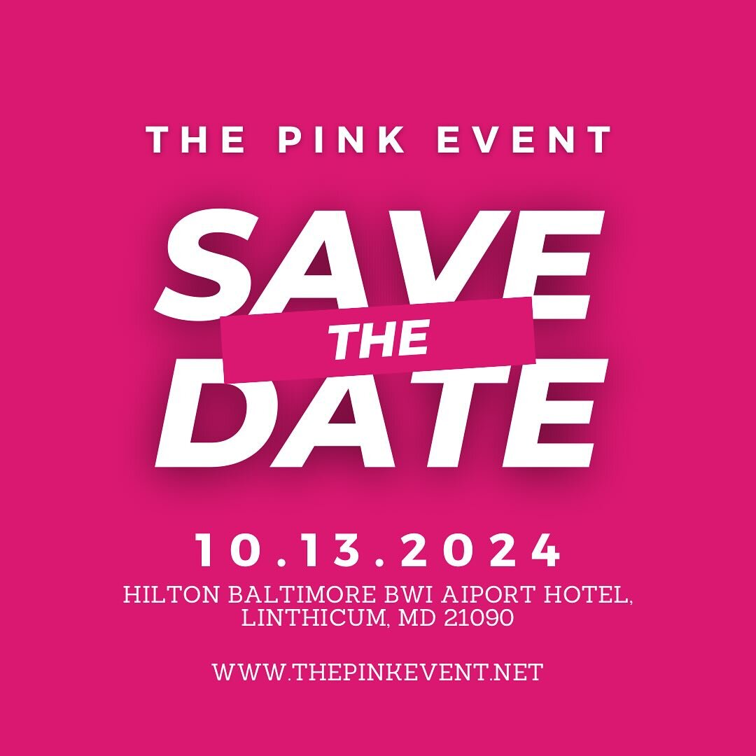 📣📣 Mark your calendars, ladies! 🩷 ✨

Get ready to step into the ultimate women&rsquo;s day out experience at The Pink Event 2024! 🎉
 
Save the date: 10.13.2024 🗓️
Join us at the @Hilton Baltimore BWI Airport Hotel in Linthicum, MD! It will be a 