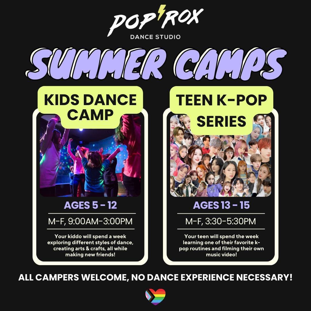 Summer is just around the corner and we are so excited to get the chance to meet all of your dancers in one of our summer dance programs! 

For your dancer between the age of 5-12, we will be offering an all day summer camp Monday-Friday from 9:00am-