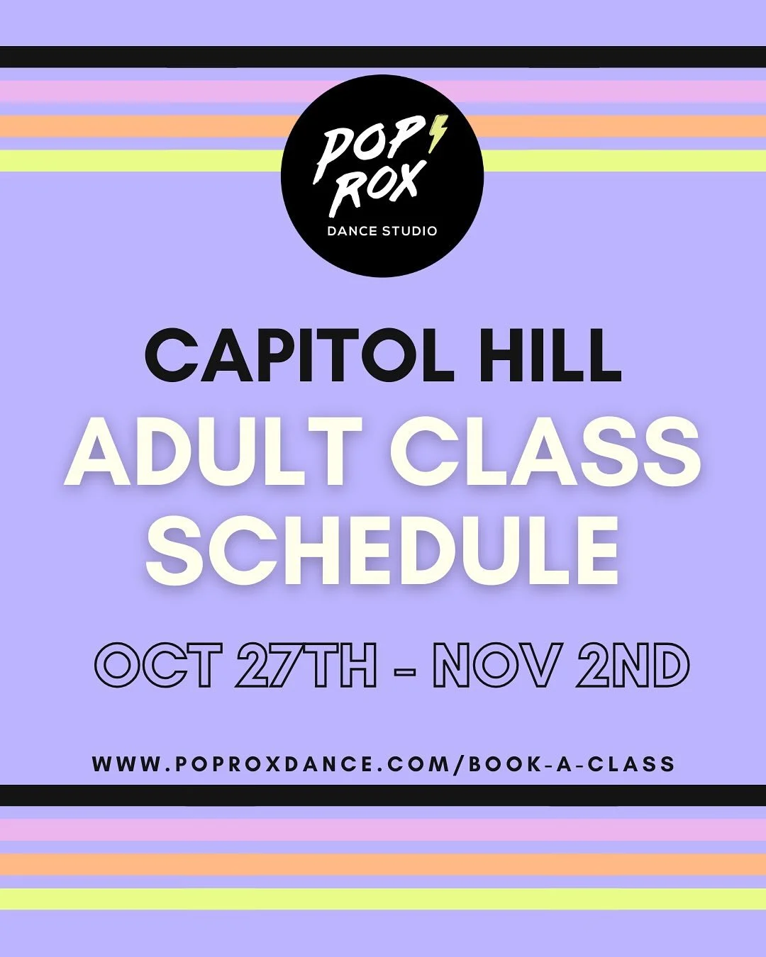 Hey there dancers! Scroll through to check out our Capitol Hill class schedule this week! 
Head to our website to register now and to find detailed class descriptions, level breakdowns, and more!