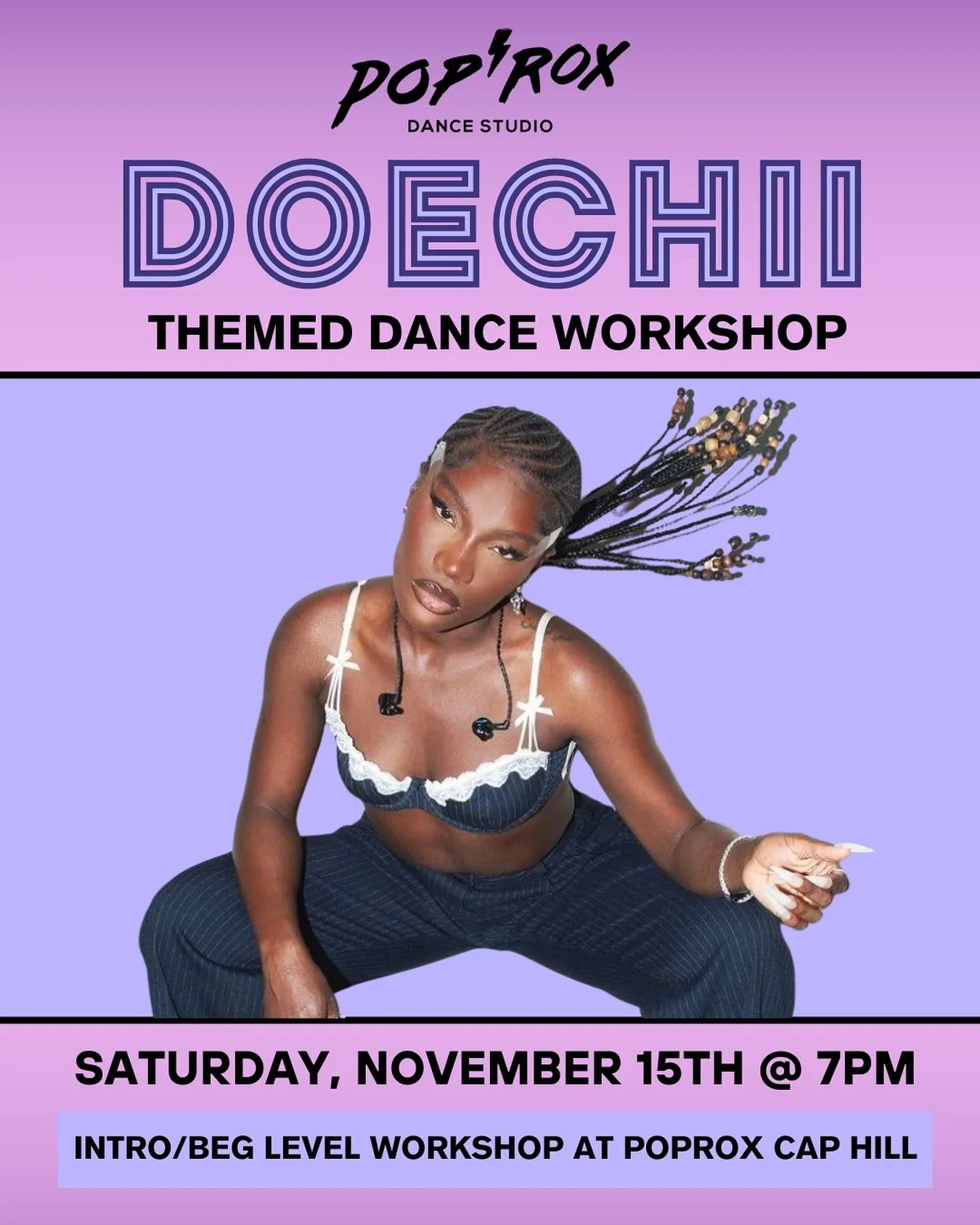 We hear Doechii is coming to town in November! We are celebrating by hosting a Doechii Dance Night! Get ready to move and groove to her hottest tracks, from her latest hit &ldquo;Denial is a River&rdquo; to fan-favorites like &ldquo;What It Is&rdquo;