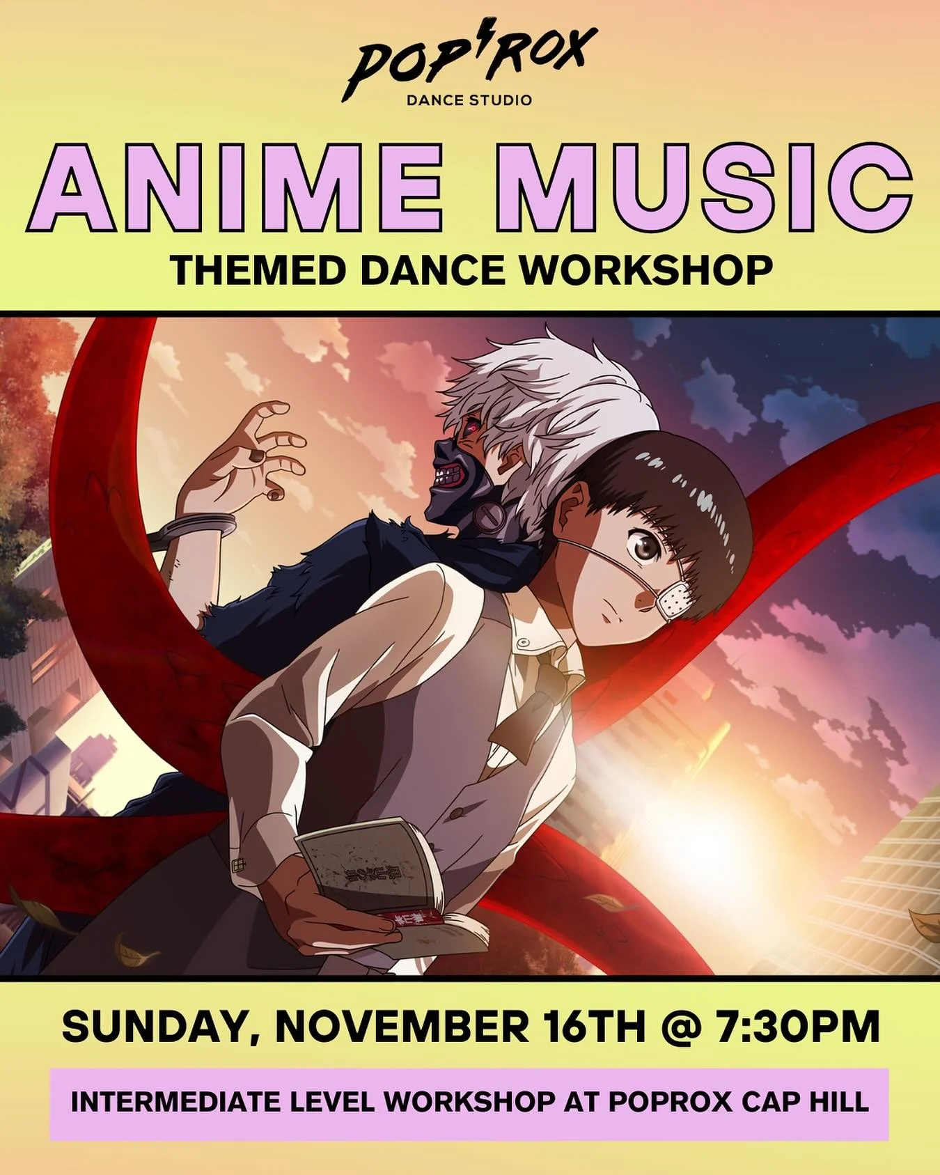 Calling all anime and J-Pop fans! We&rsquo;re thrilled to host another intermediate-level class celebrating the high-energy world of anime soundtracks and choreography.

In this one-night-only session, students will learn original choreography to a h