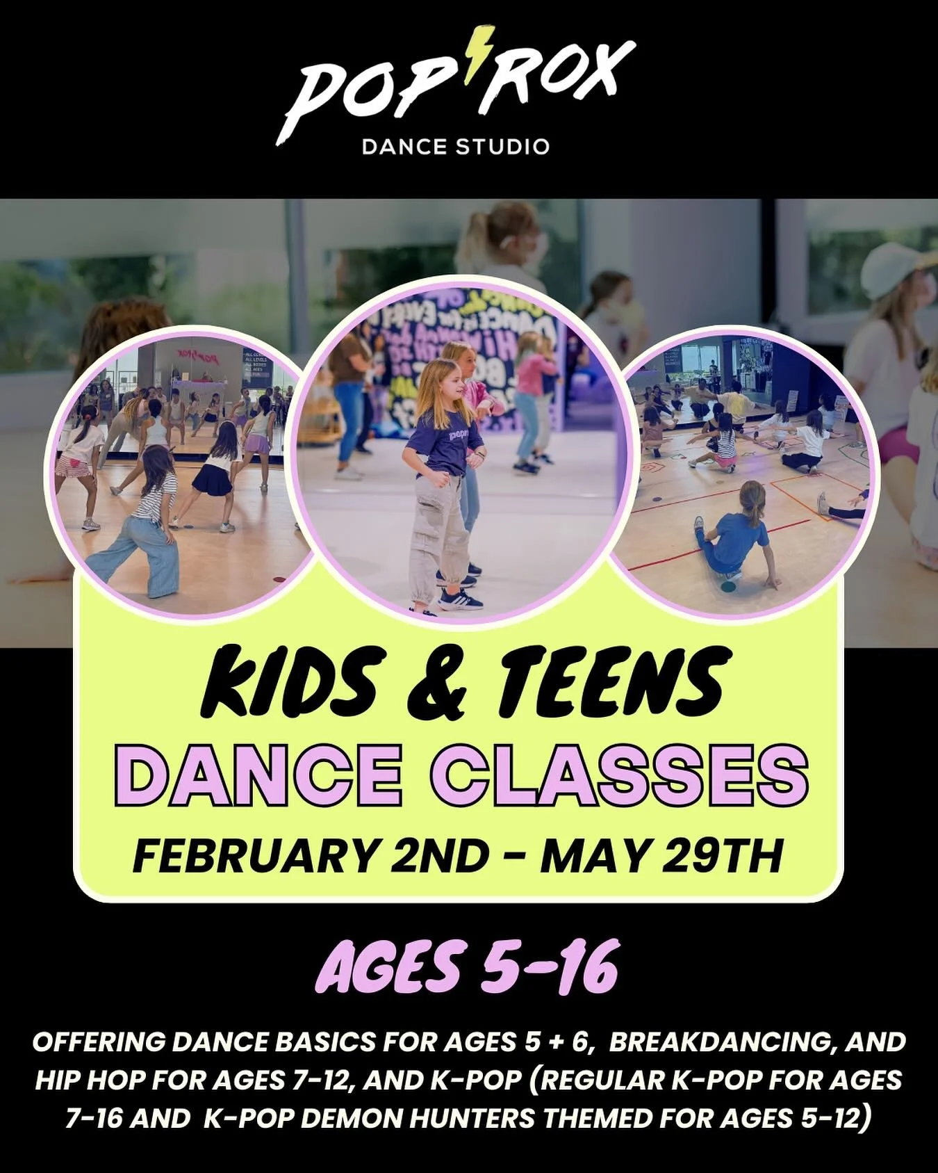 Our Session Two Kids and Teens classes are OPEN FOR REGISTRATION! Classes start at February 2nd and run through May 29th.

We&rsquo;re excited to be offering the following classes across our U-District and Capitol Hill locations:

⚡️ Dance Basics for