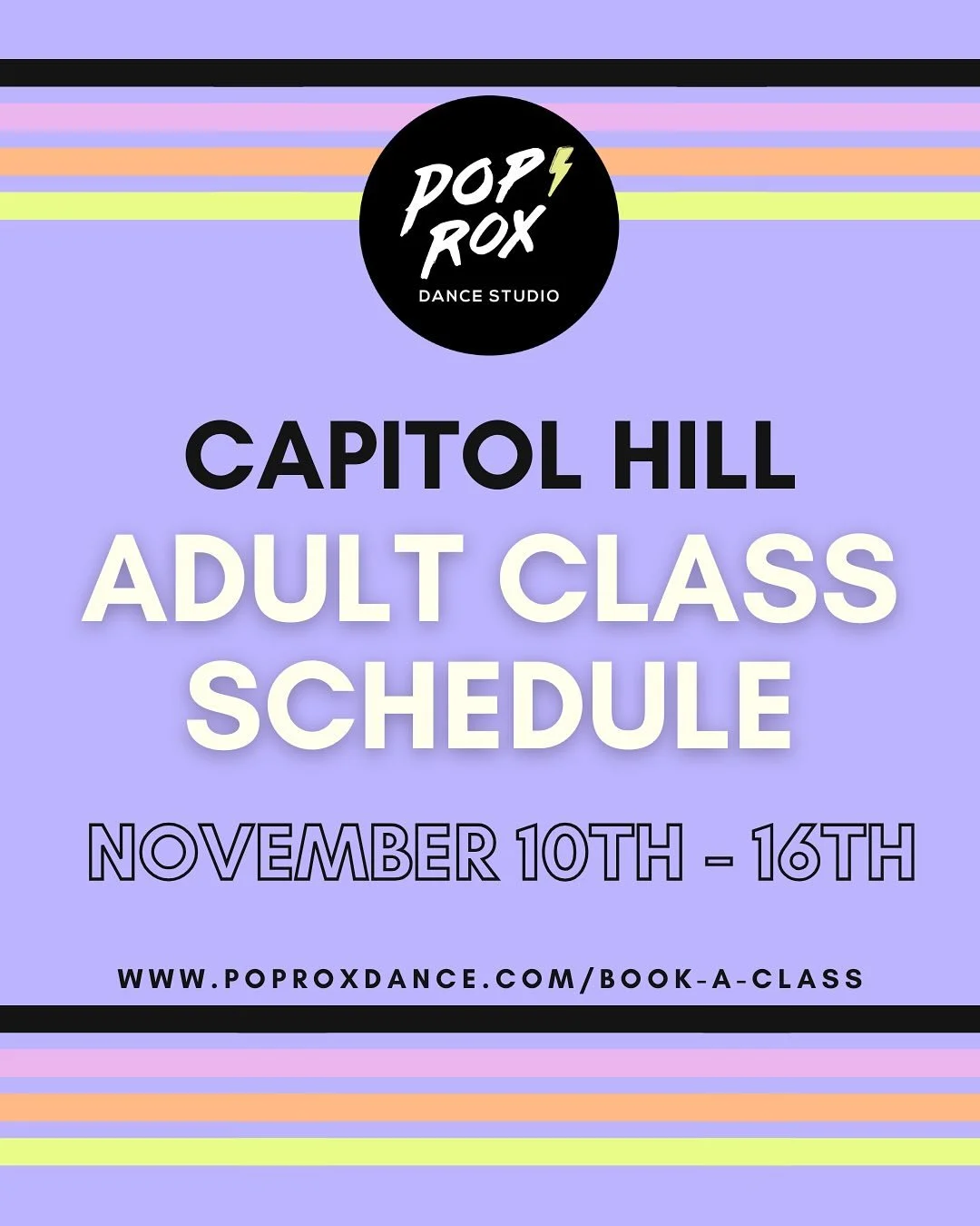 Happy Monday dancers! Check out our Capitol Hill classes this week then head to our website to register and to find detailed class descriptions, level breakdowns, and more!