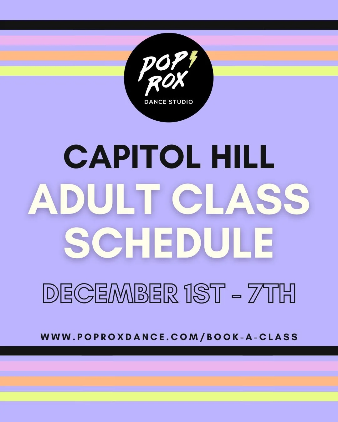 Hey there dancers! Scroll through to check out our Capitol Hilll class schedule this week ⚡️