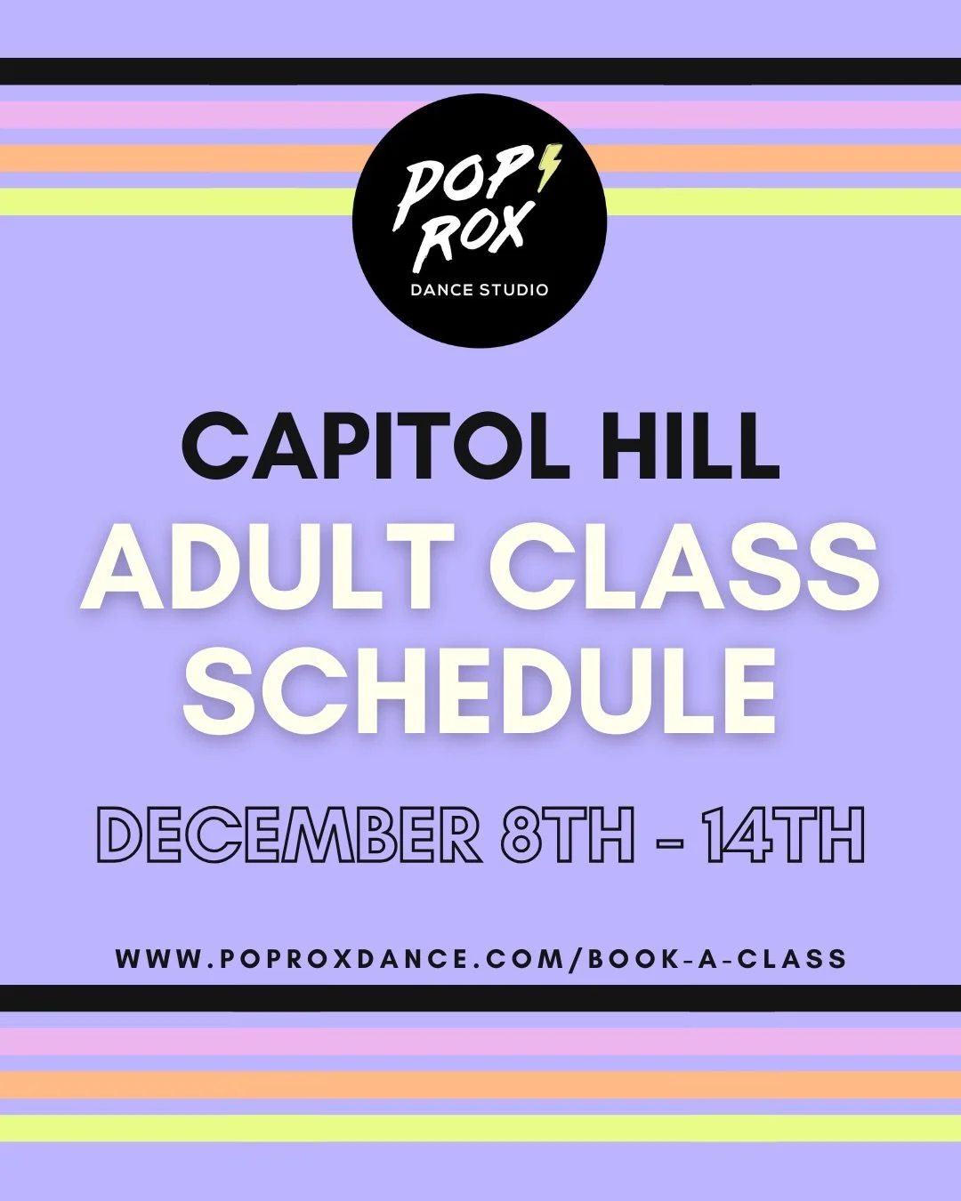 Hey there dancers! Scroll through to check out our Cap Hill class schedule this week ⚡️