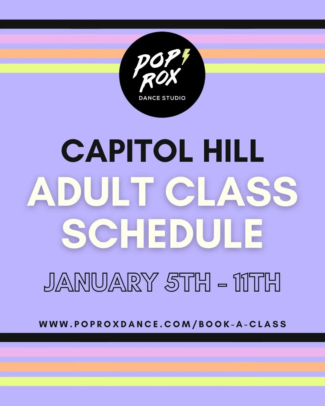 Happy New Year dancers! Check out our Capitol Hill classes this week then head to our website to register and to find detailed class descriptions, level breakdowns, and more!
