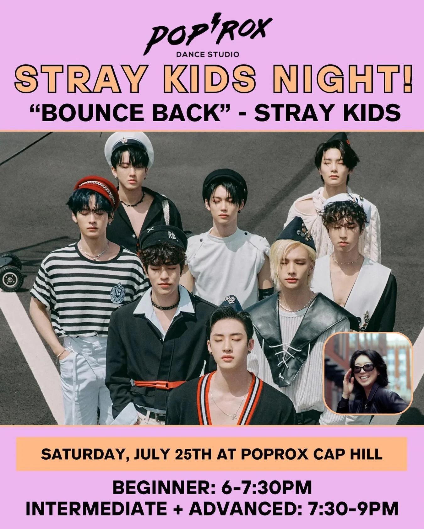 Calling all STAYs! Join us for Stray Kids Night at PopRox Capitol Hill!

In these workshops you&rsquo;ll learn the choreography to &ldquo;Bounce Back&rdquo; by @realstraykids . Our instructor will break down the movement step by step, making it acces